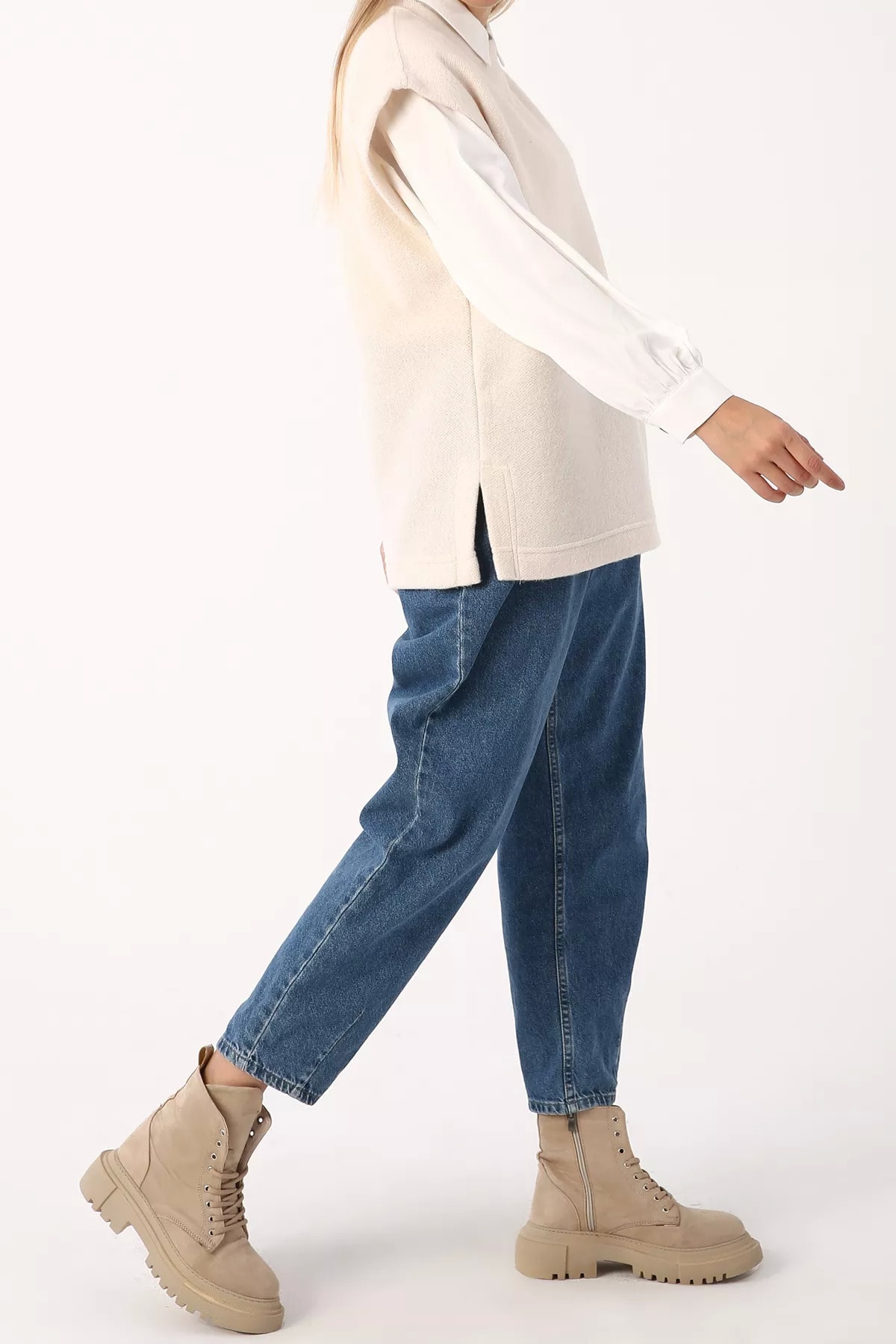 ALLDAY Bisiklet Yaka Yırtmaçlı Süveter