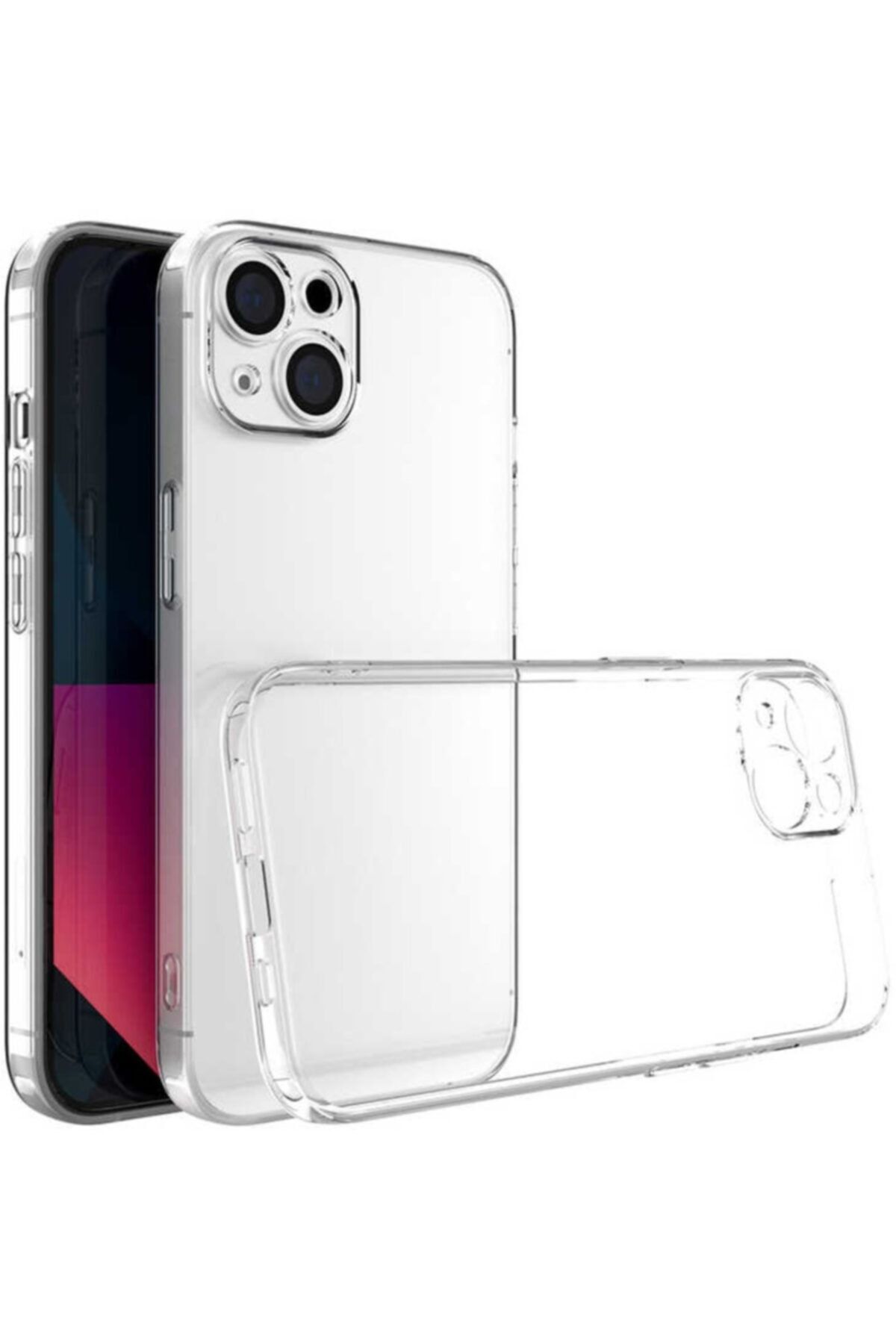 Fibaks Iphone 13 Uyumlu  Kılıf Ultra Ince Boyasız Silikon Kapak