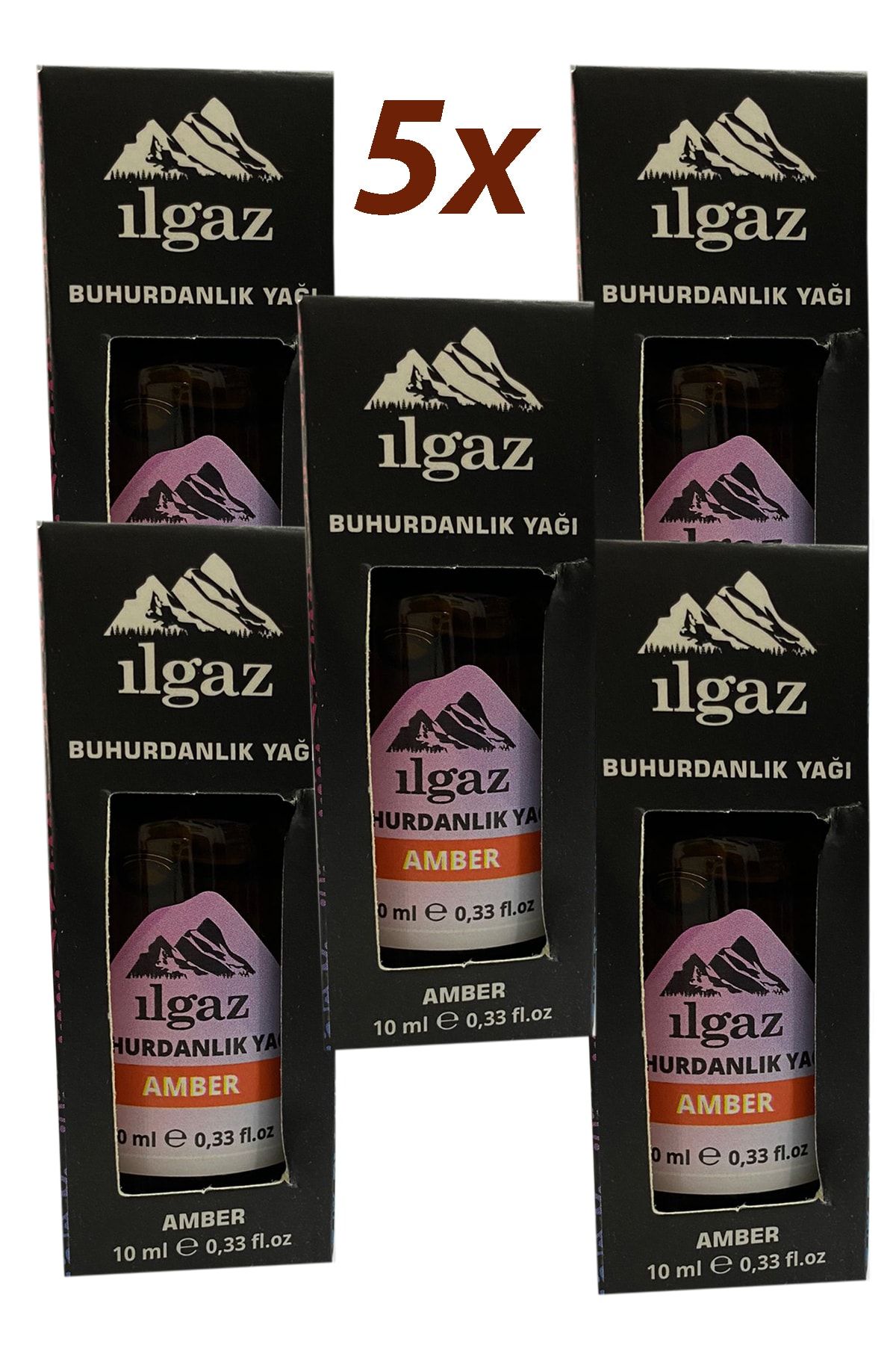 ILGAZ 5'li Amber Yağı Buhurdanlık Kokusu Amber Kalıcı Buhurdan Yağı Amber Ortam Oda Kokusu 10 Ml