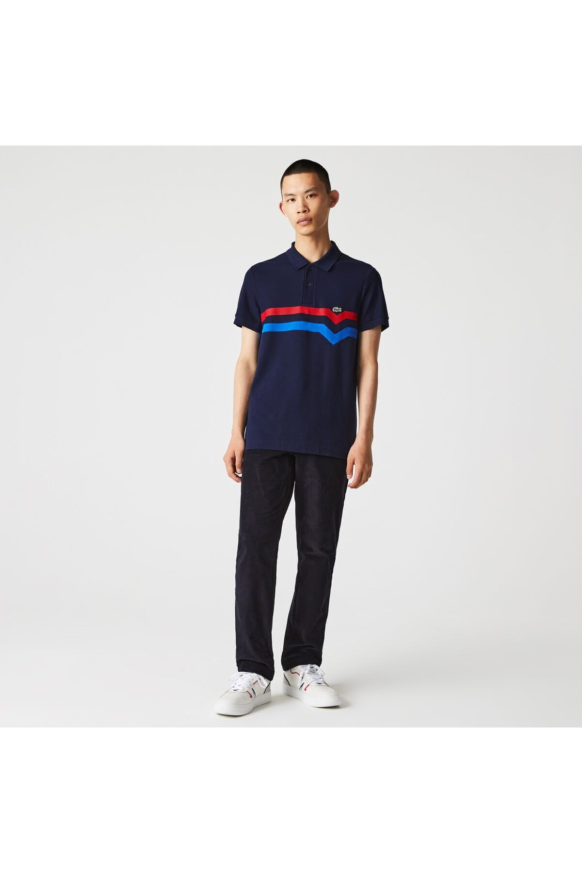Lacoste Erkek Çizgili Lacivert Polo