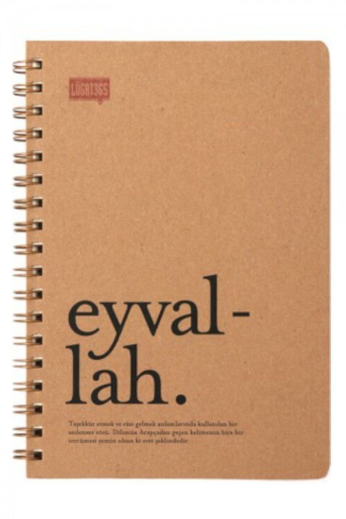 Lûgat365 100 Yaprak Noktalı Spiralli Kraft Kapaklı Defter - Eyvallah 17x24