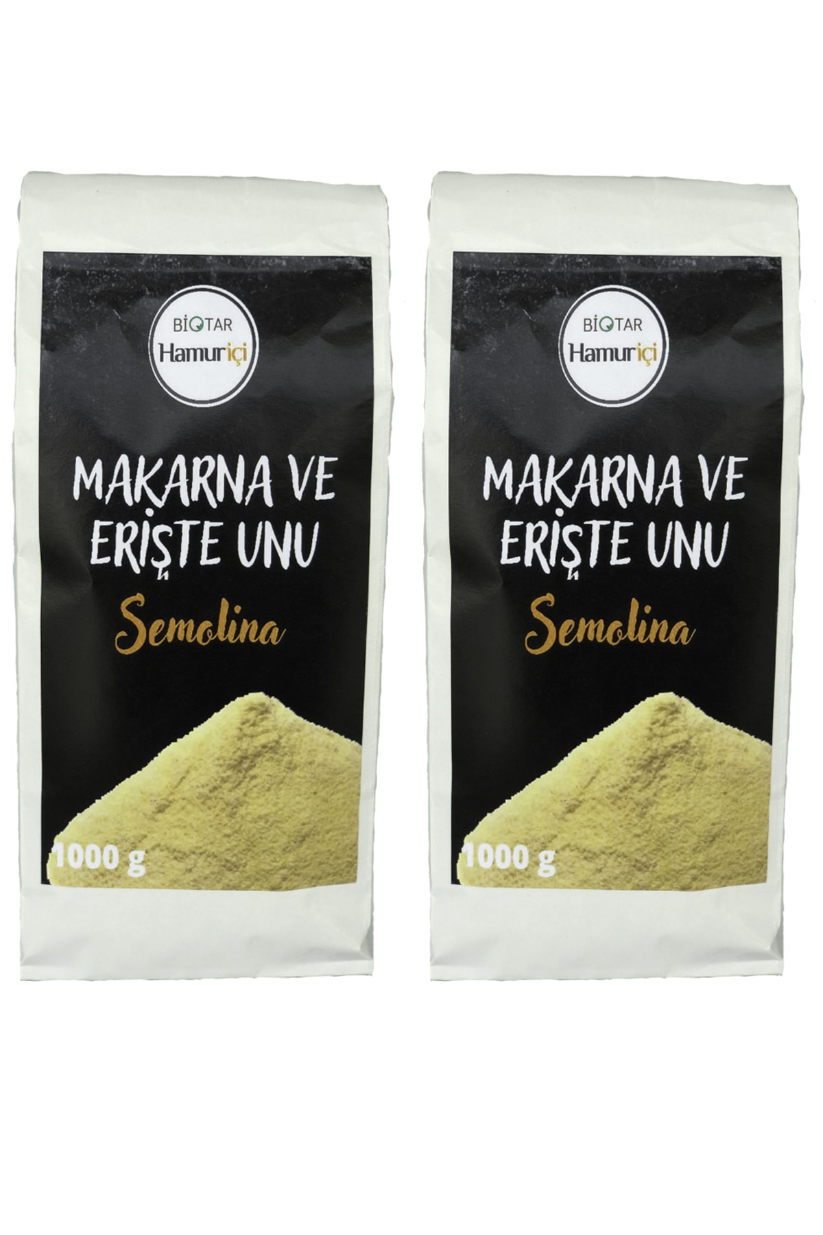BİOTAR Organik Tarım Ürünleri Hamuriçi Organik Makarna Ve Erişte Unu Semolina 1000 Gr X 2 Adet