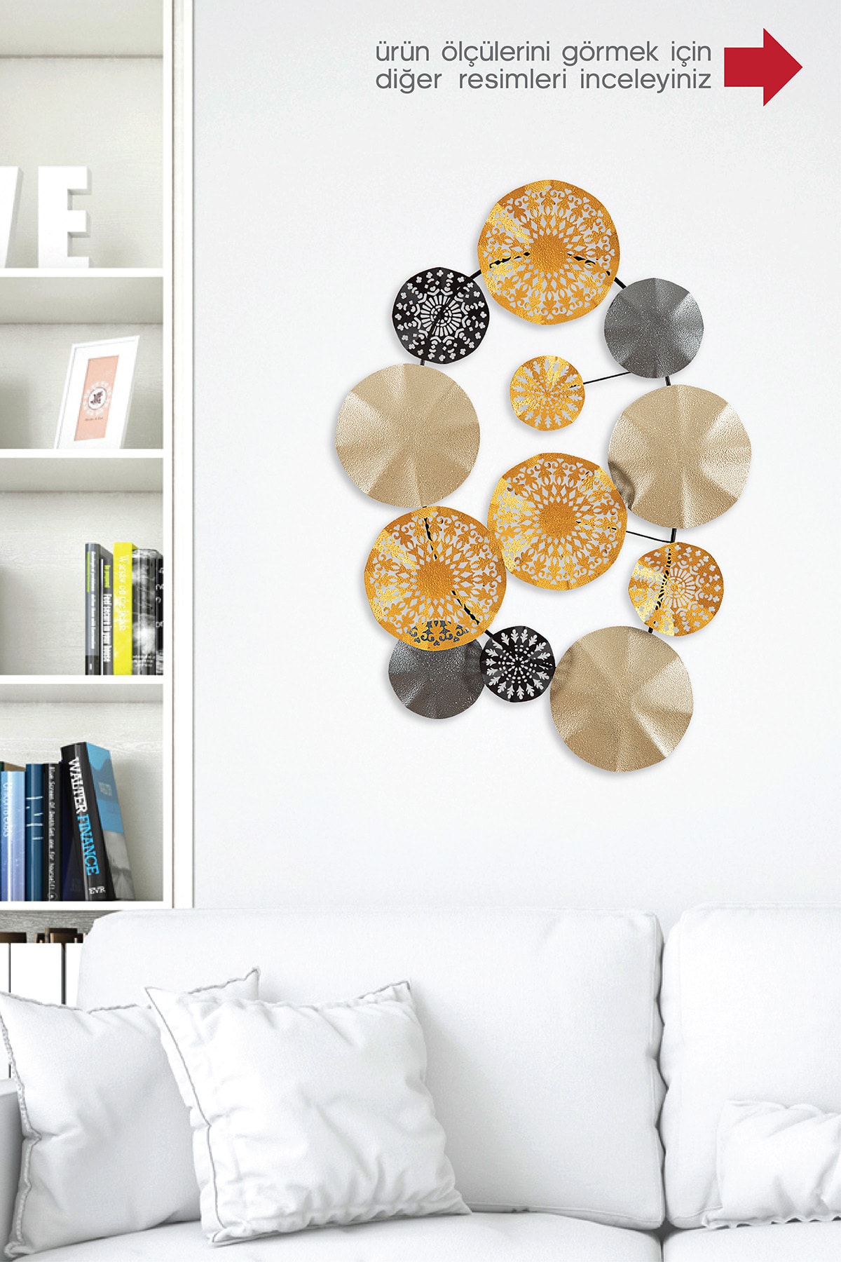 Doreline Doreart Round Metal Duvar Tablosu, Ev Ofis Duvar Panosu