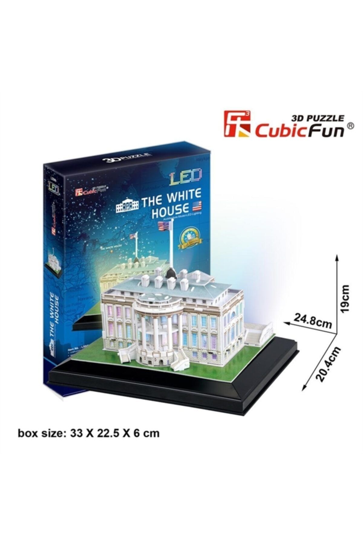 Cubic Fun 3d 56 Parça Led Puzzle Beyaz Saray - Abd (led Işıklı)
