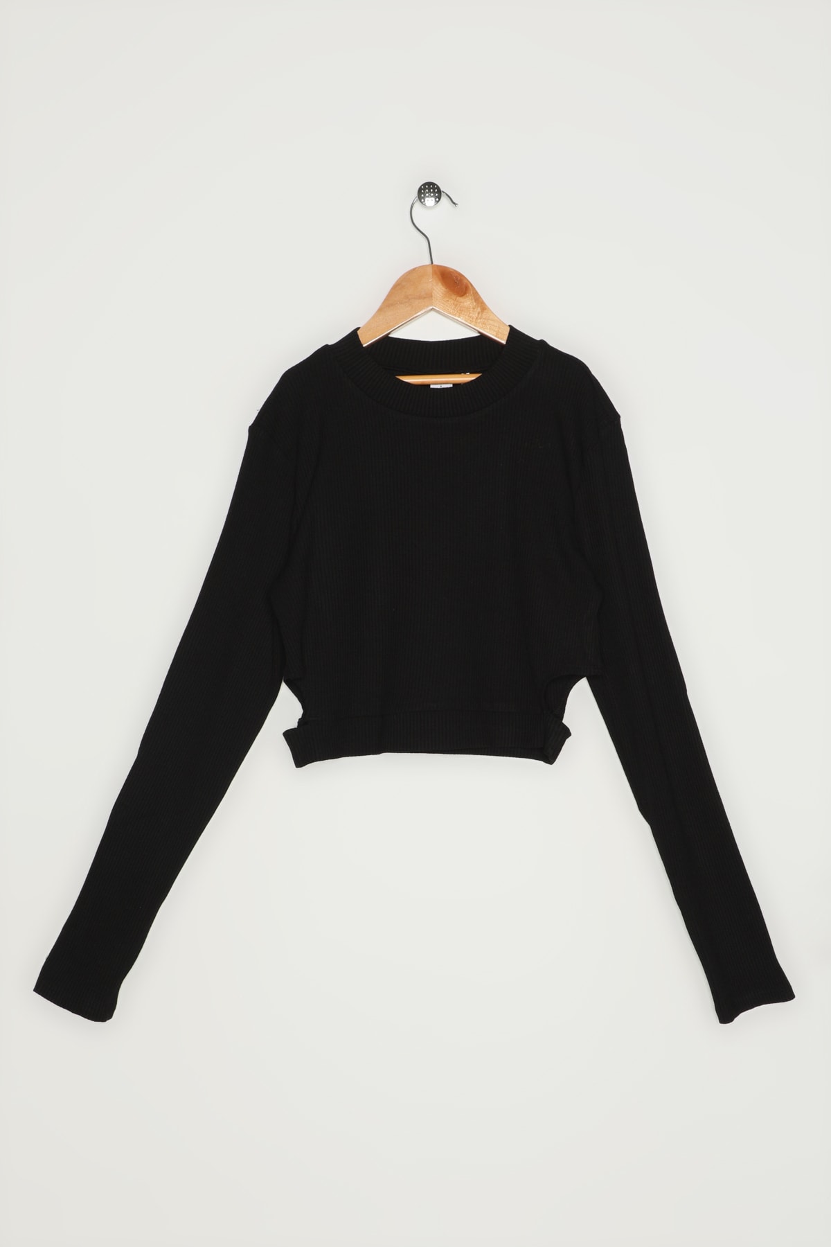 Koton Bisiklet Yaka Pencere Detaylı Uzun Kollu Crop Top