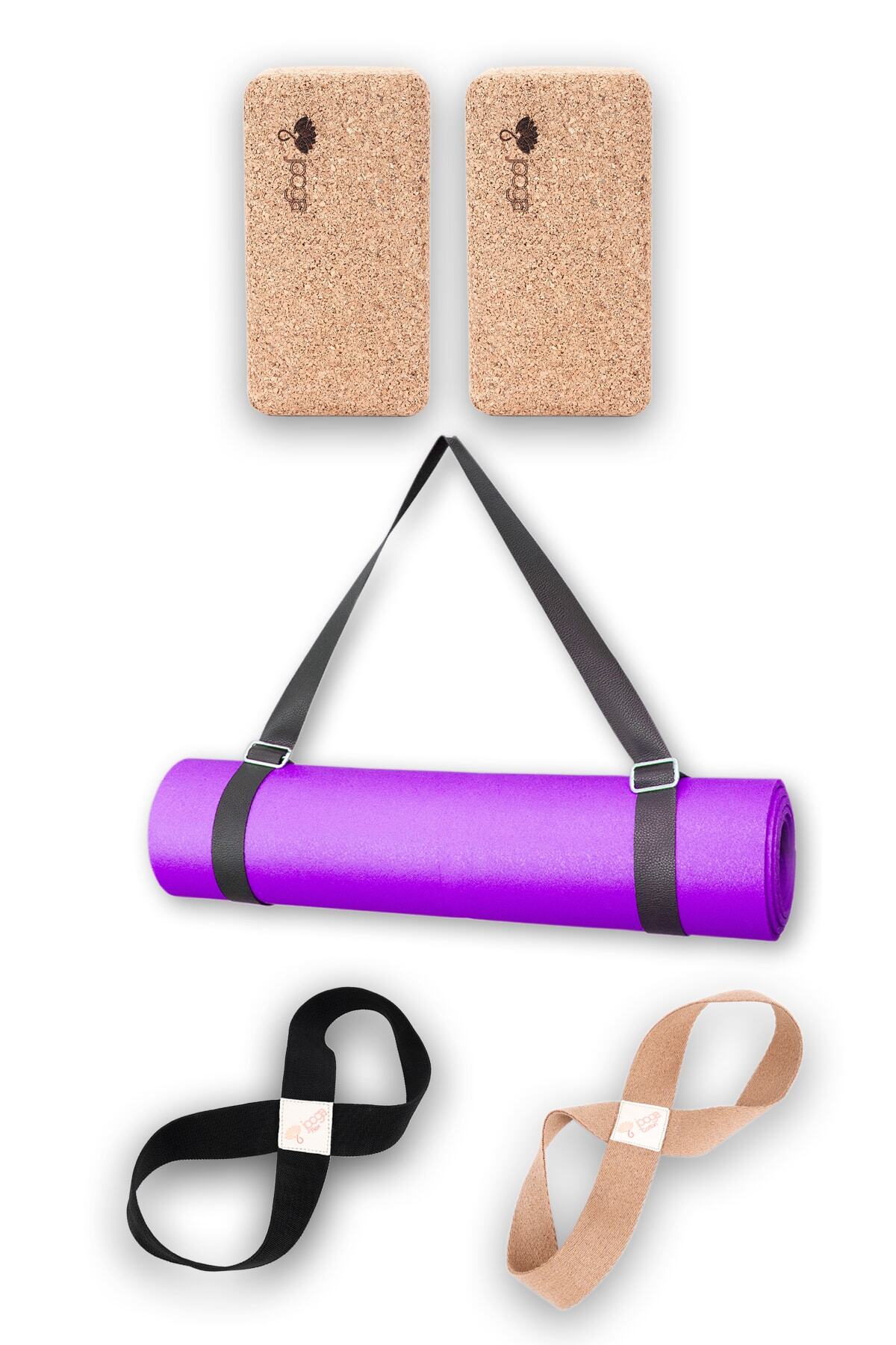 Jooga Yoga Pilates Başlangıç Seti Yoga Blokları Sonsuz Kemerleri Yoga Matı Ve Taşıma Askısı