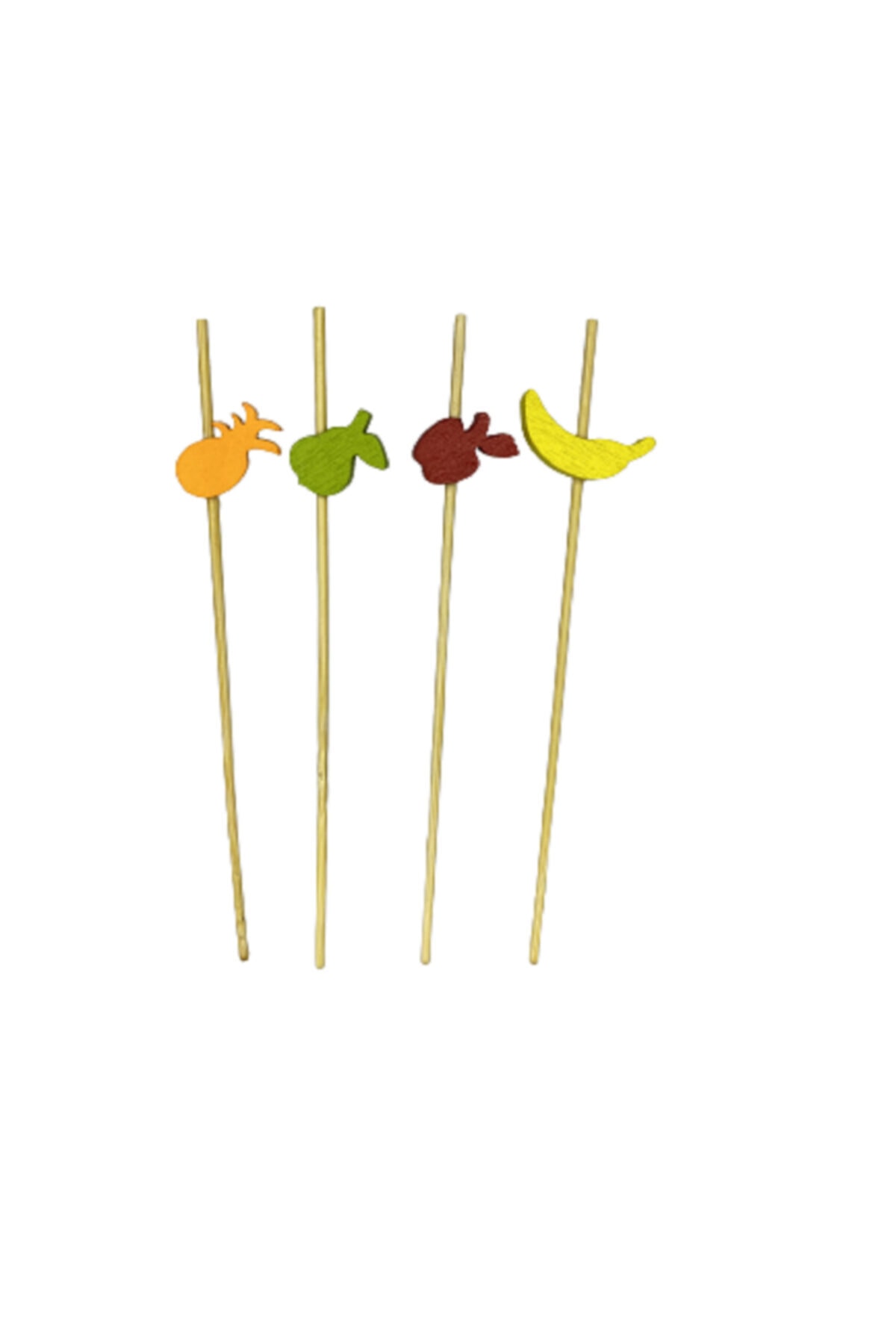 Sapori Bambu Kürdan Meyve Uçlu Kanepe Hamburger Pasta Kürdanı 12 cm 20 Adet