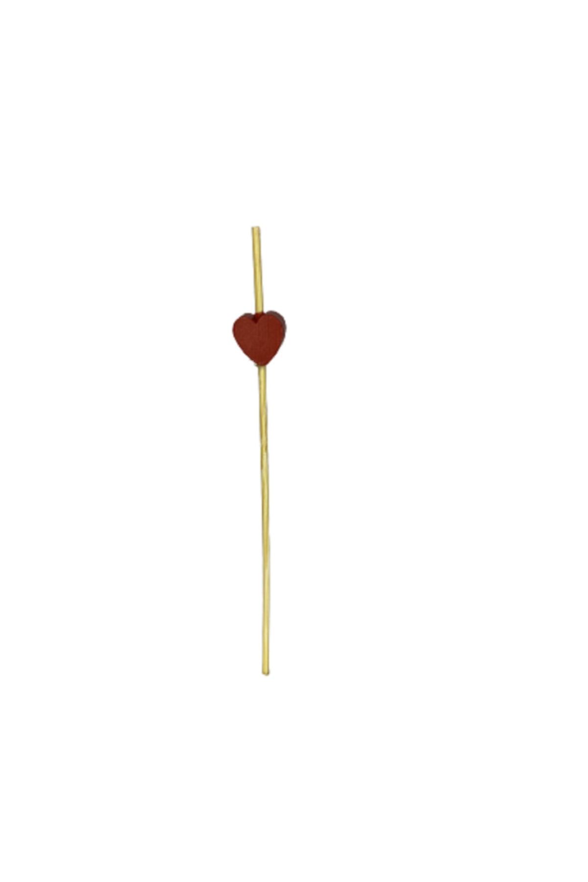 Sapori Bambu Kürdan Kalp Uçlu, Kanepe, Hamburger,pasta Kürdanı 12 Cm 25 Adet