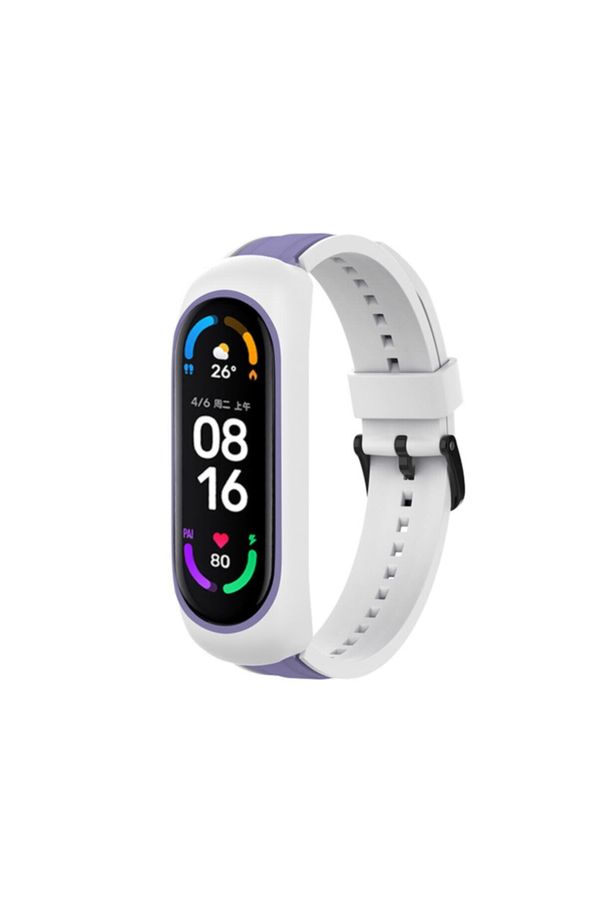 Techmaster Xiaomi Mi Band 3 4 5 6 Uyumlu Çift Renk Spor Tme Silikon Kordon Kayış