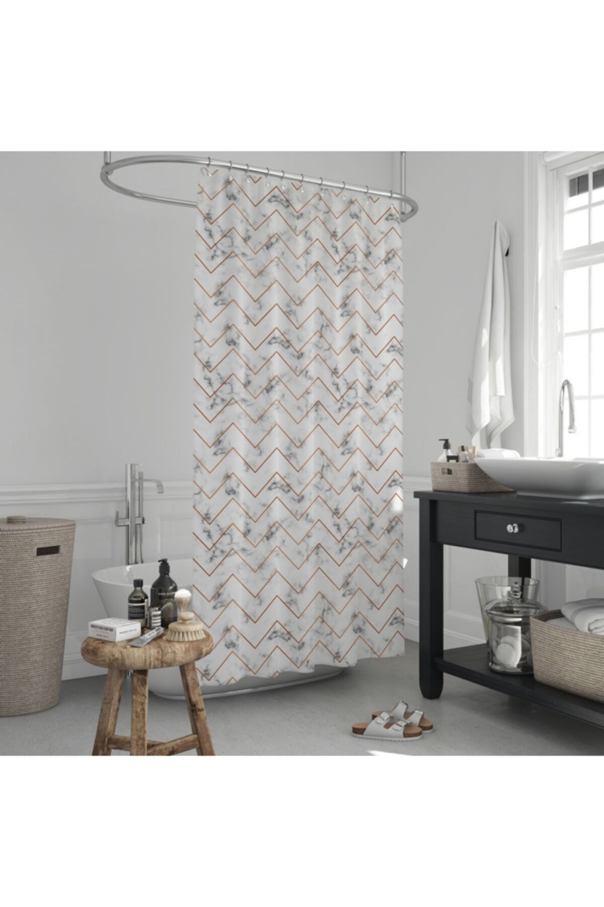 Jackline 5705 Model Çift Kanat Banyo Duş Perdesi 2x110x200cm