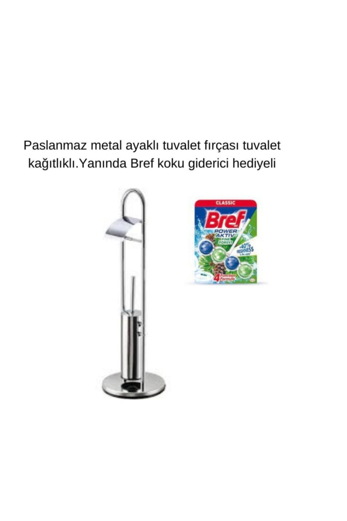 Tema PASLANMAZ KROM AYAKLI TUVALET KAĞITLIĞI ve FIRÇALIĞI
