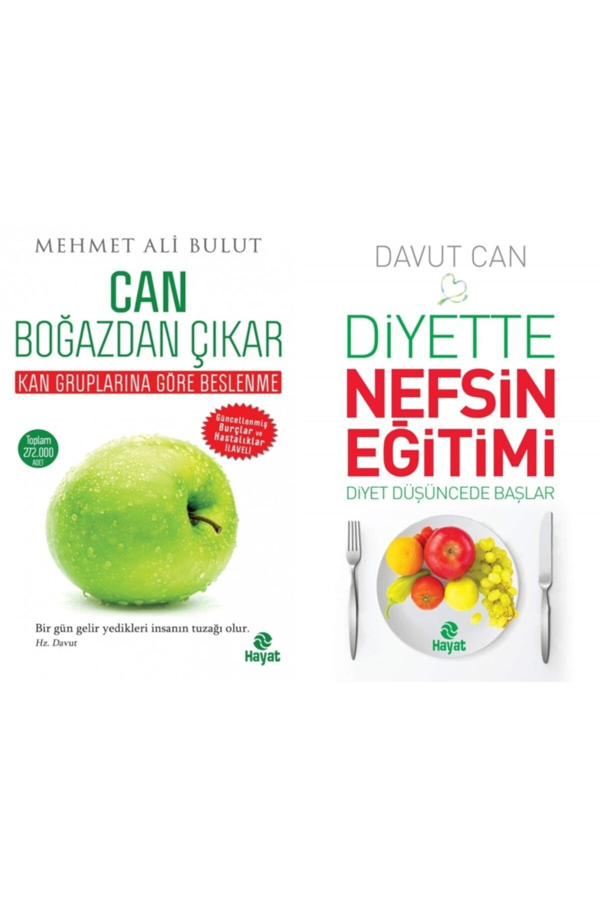 Hayat Yayınları Diyette Nefsin Eğitimi Diyet Düşüncede Başlar Davut Can - Can Boğazdan Çıkar Mehmet Ali Bulut 2 Li