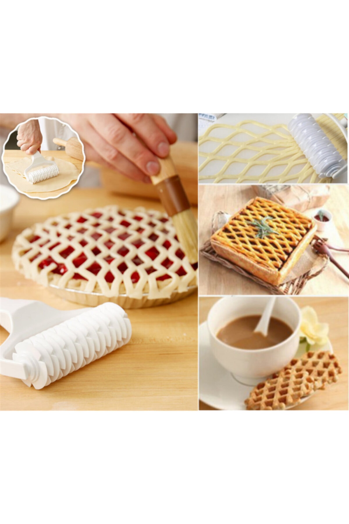 THEMARKET Tart-poğaça-kurabiye Turta Kesici Kafes Rulet Şekilli Hamur Kesici