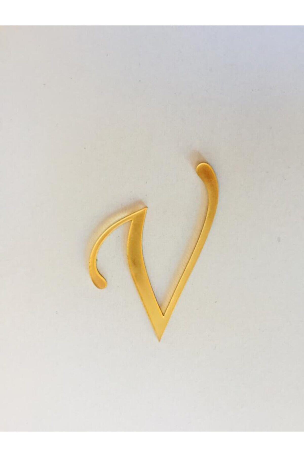 ÖzerHediyelik Nişan Söz Kına 30 Cm Bir Adet Gold Seçenekli Baş Harf Aynalı Pleksi V Harfi