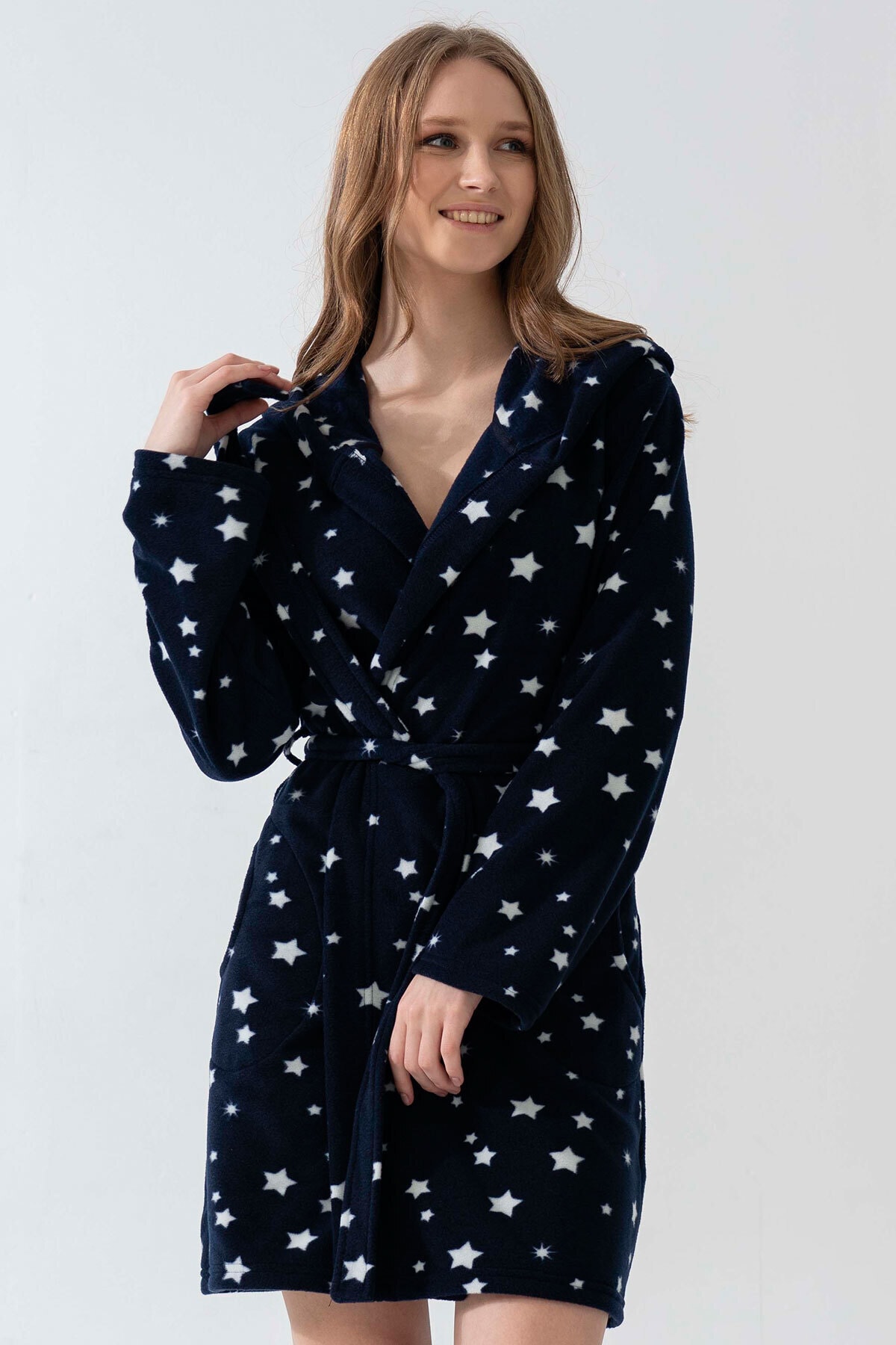 VİENETTA Kadın P.suprem Uzun Kol Normal Beden Mavi Sabahlık