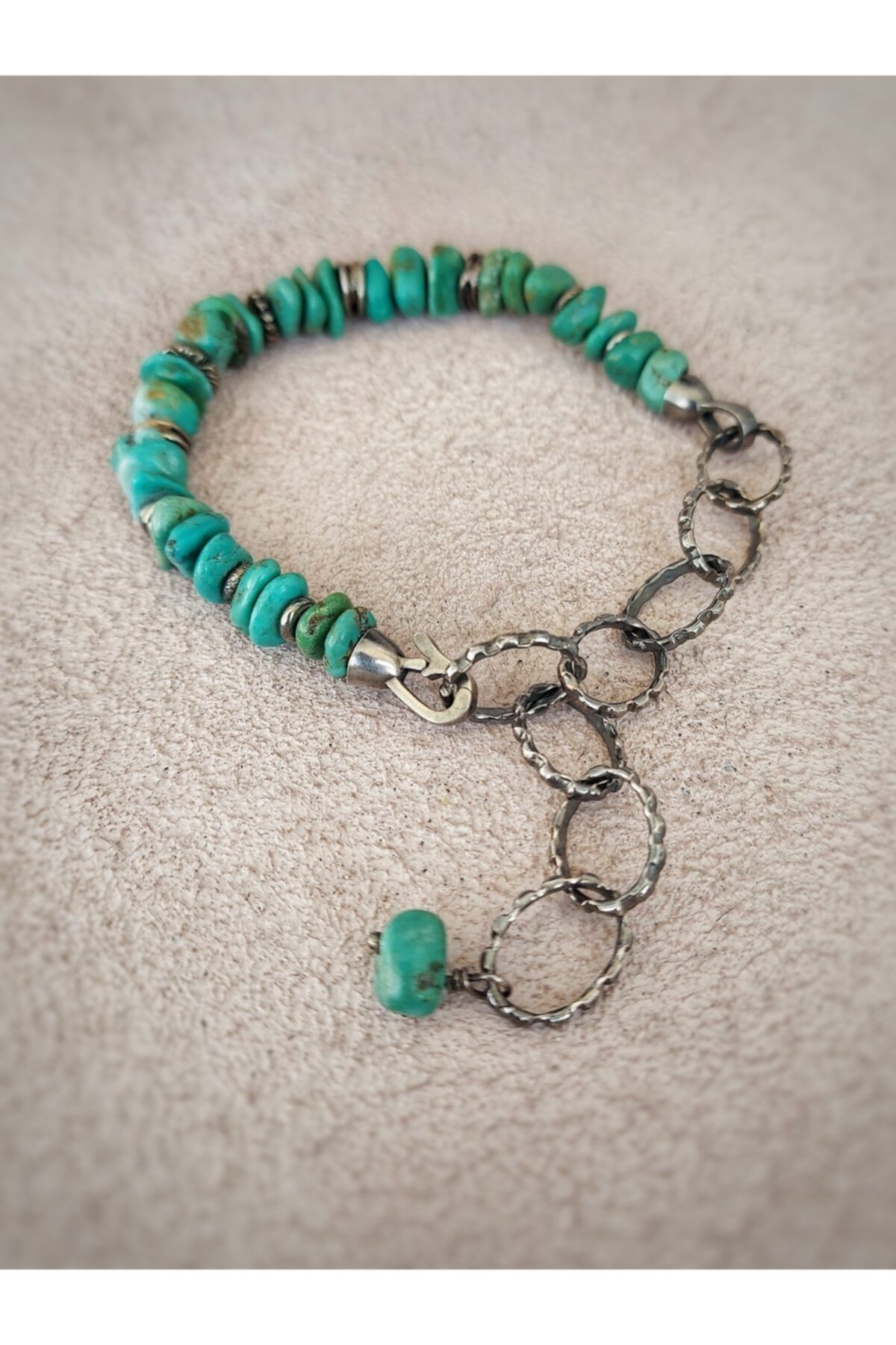 Gaia Jewelry Ham Turkuaz Taşlı Gümüş Bileklik