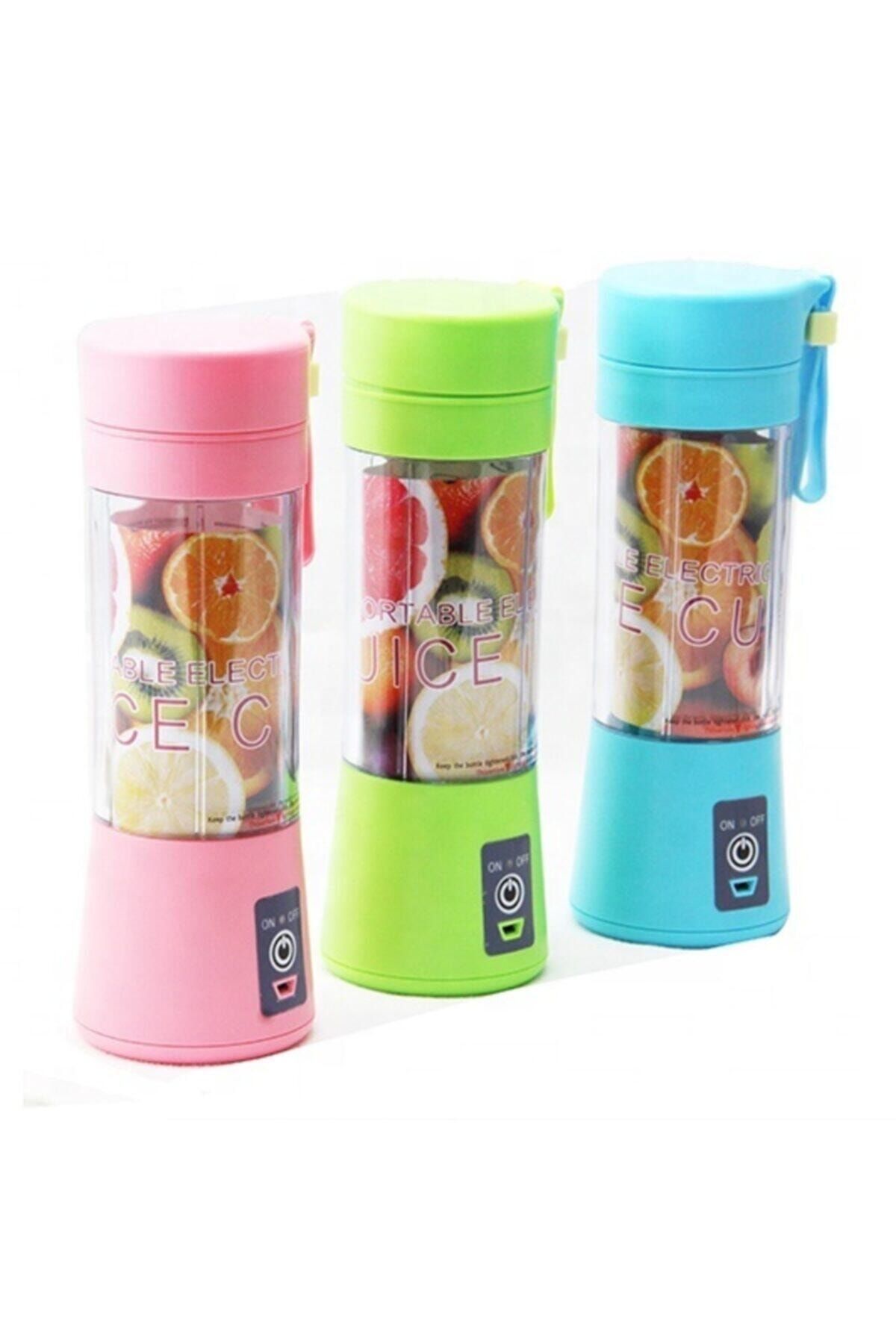 DEHALİMİTED Portatif Taşınabilir Usb Şarjlı 380ml 4 Bıçaklı Meyve Sıkacağı Ve Karıştırıcı El Blender Termos