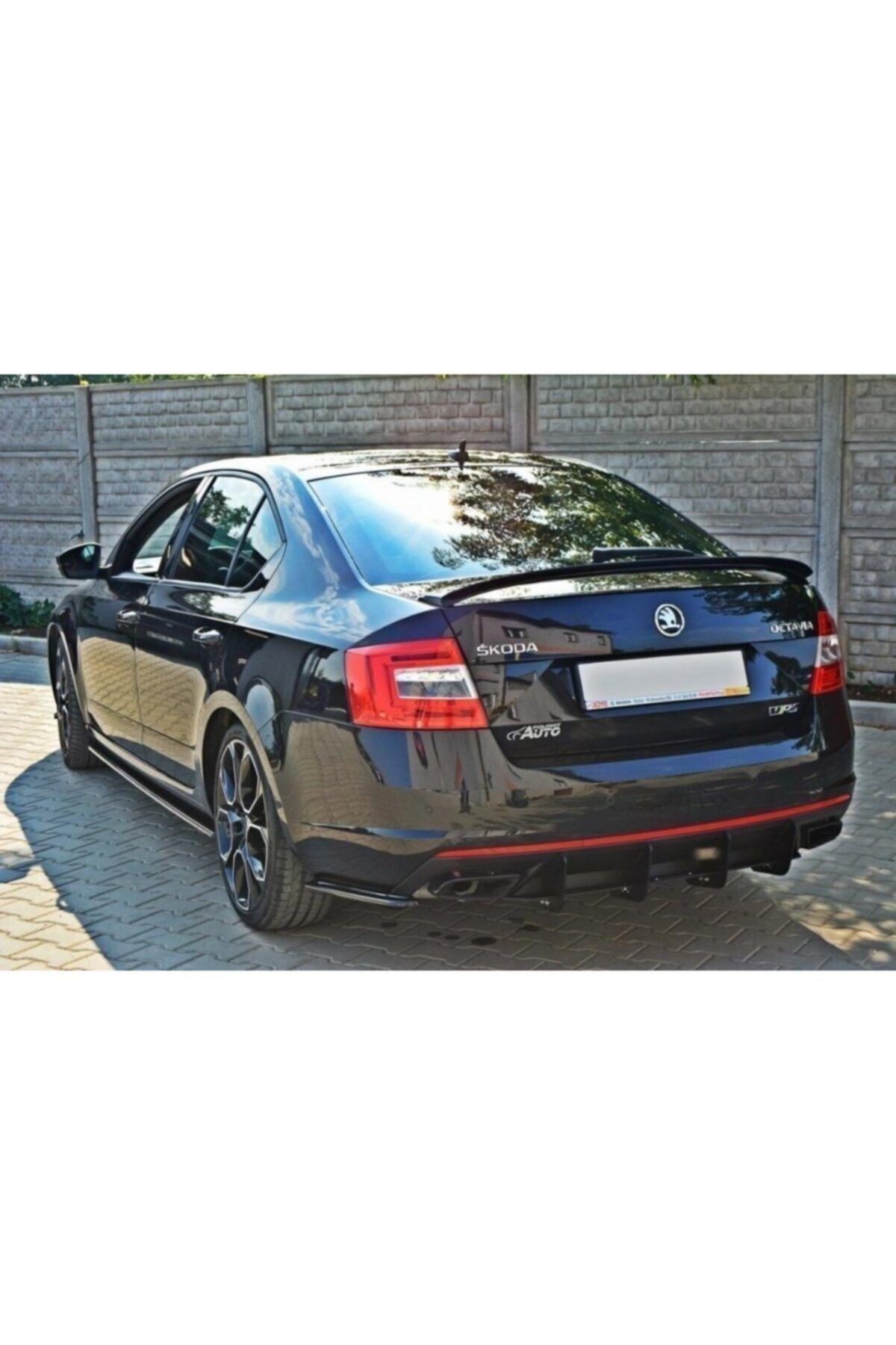 NilparTuning Skoda Octavia Uyumlu Arka Tampon Splitter/flap Parlak Siyaj