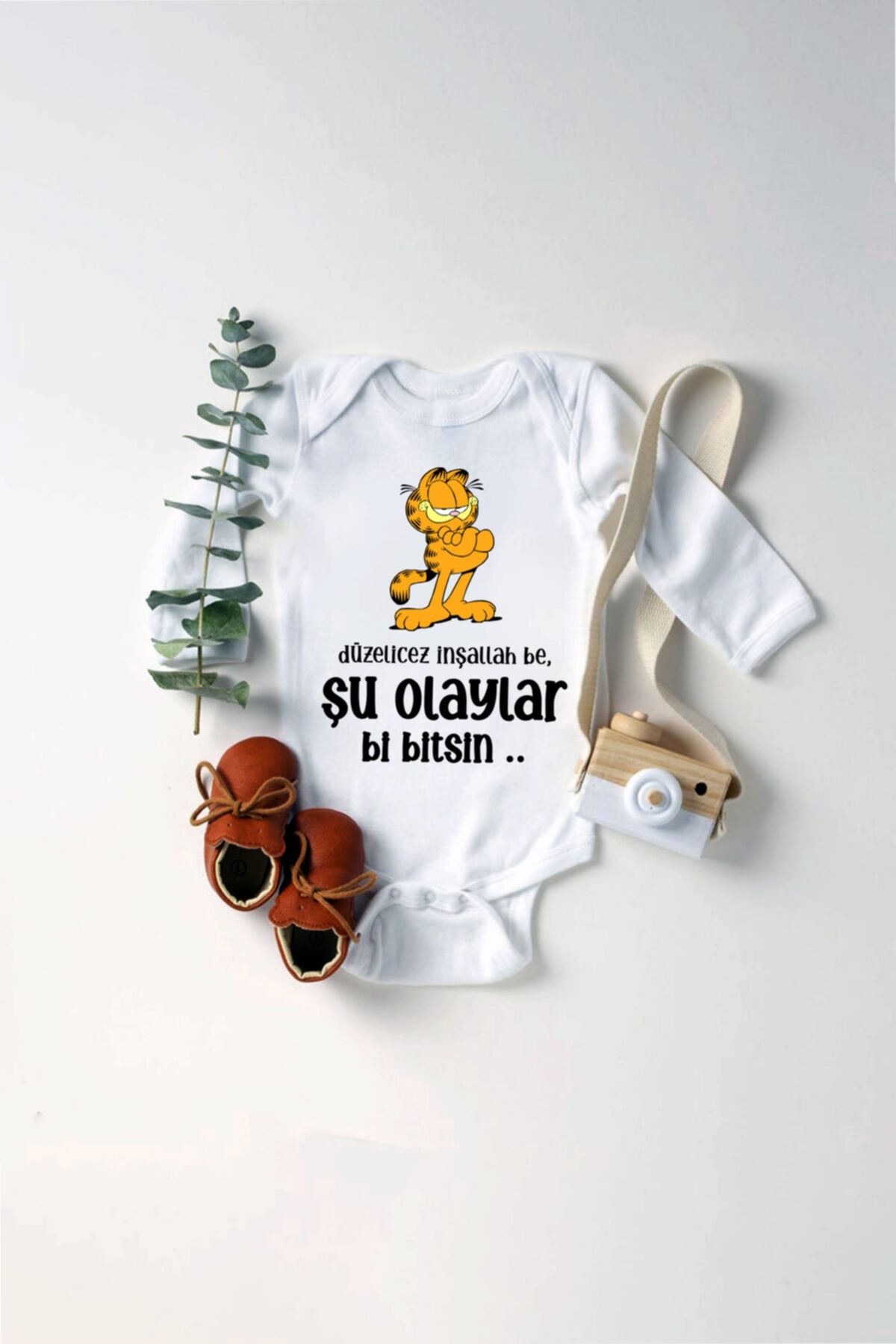 TILSIM STORE Unisex Bebek Düzelicez Inşallah Be, Şu Olaylar Bi Bitsin Baskılı Body Zıbın