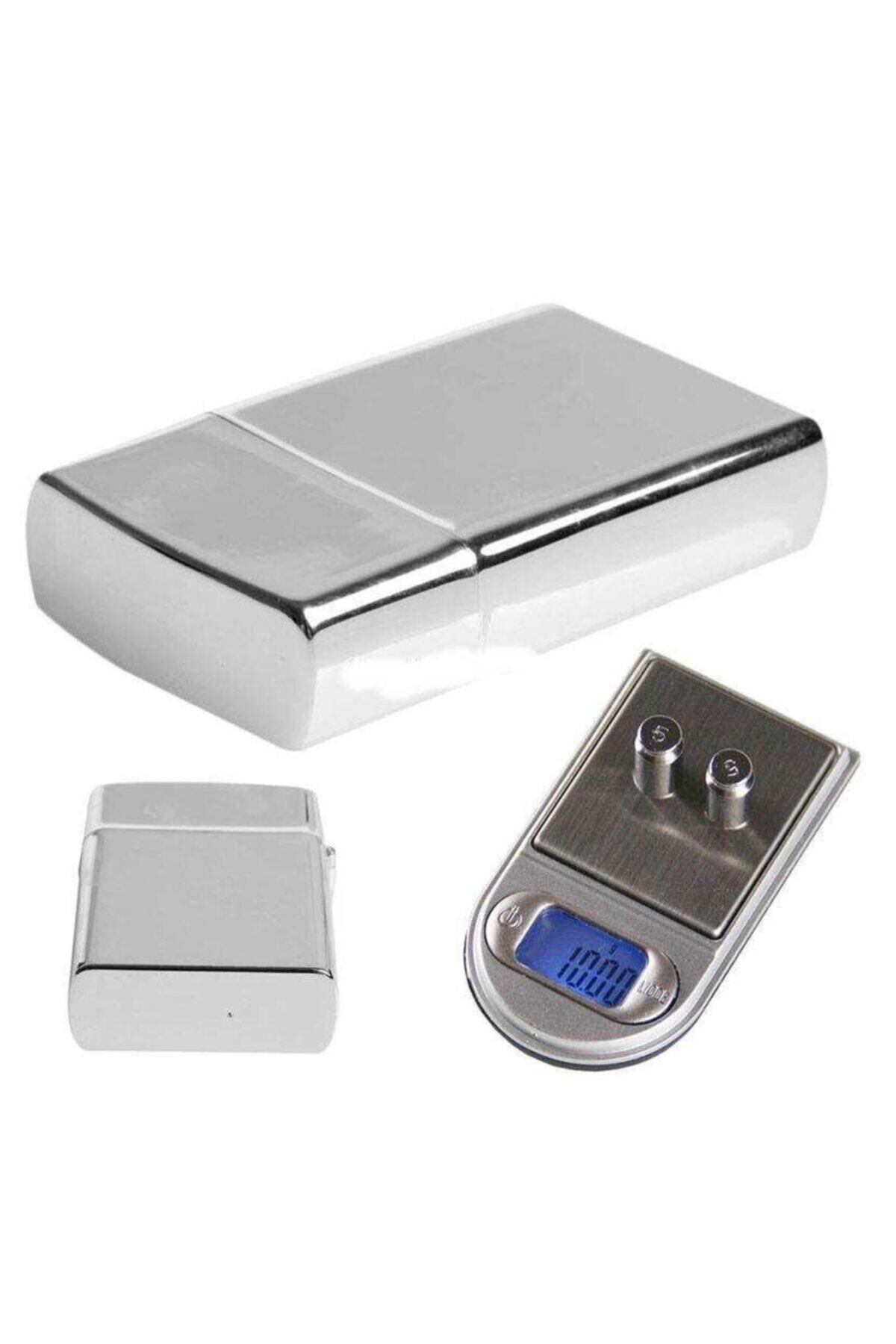 AYstoree Diamond Zippo Çakmak Şeklinde Kutulu Mini Cep Hassas Dijital Terazi (200gr-0.01)
