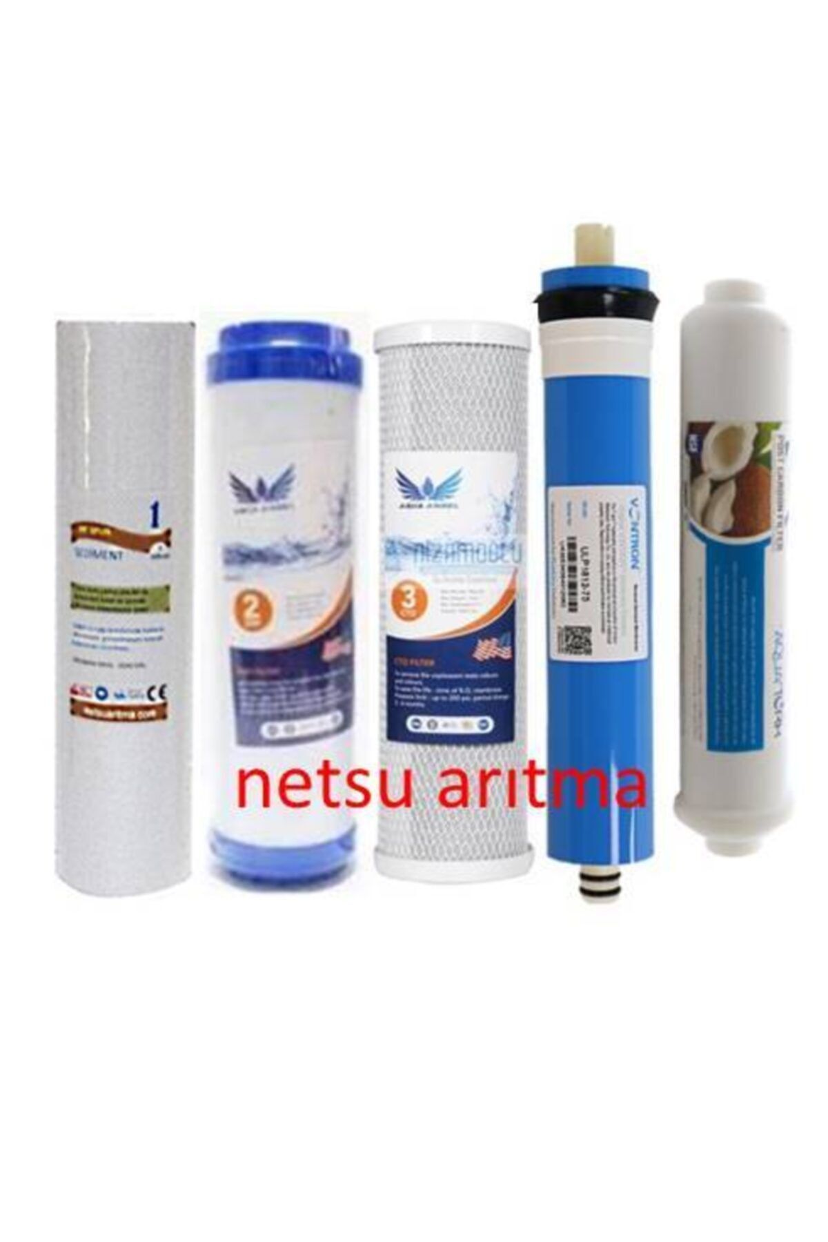 net su arıtma Açık Kasa Su Arıtma Cihazı Filtresi -vontron Membran-çift Karbon 5 Li Filtre Seti