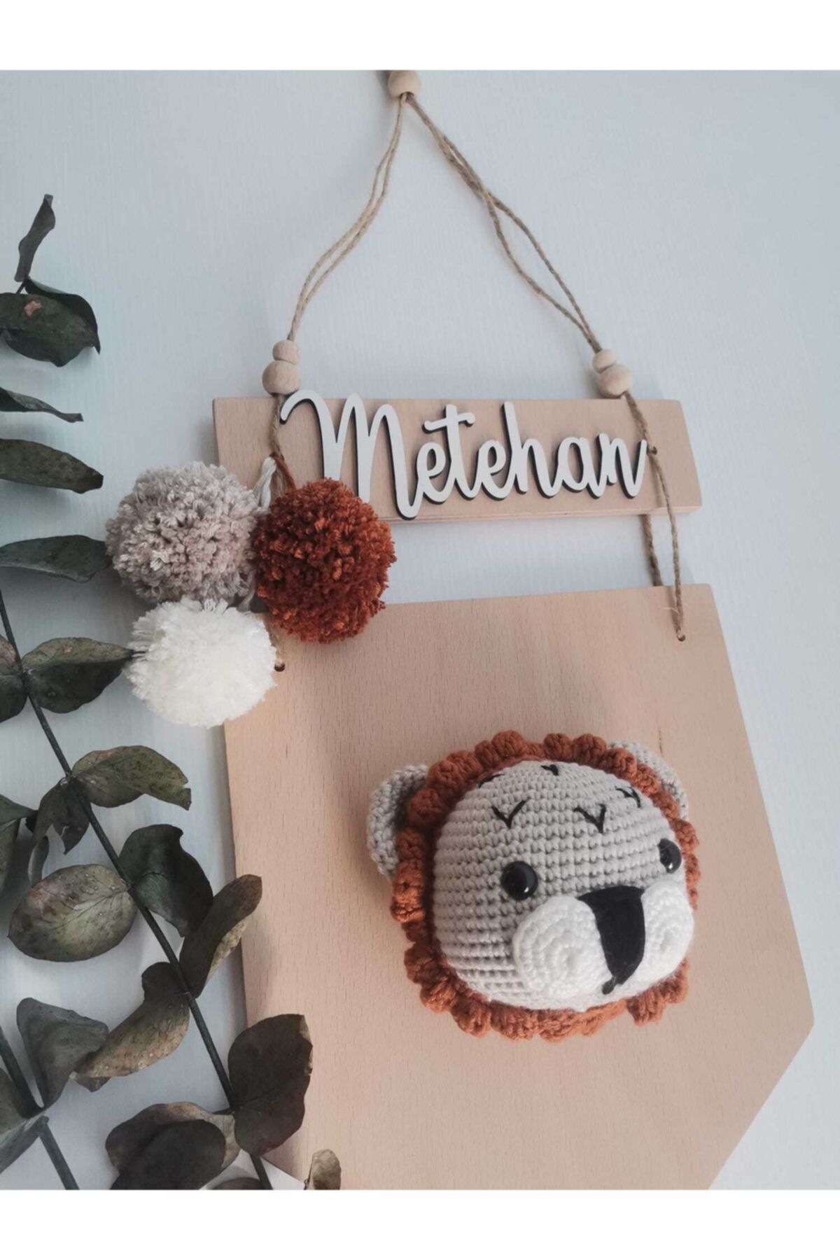 Woodec co Bebek Kapı Süsü Amigurumi Ahşap Kapı Süsü