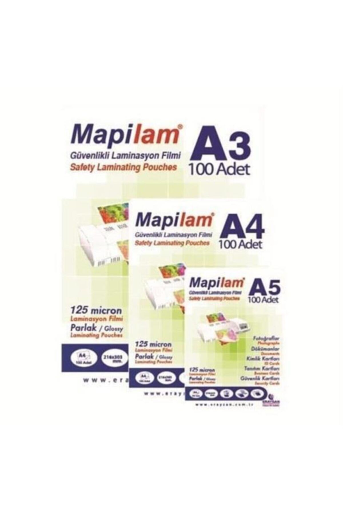 Mapi Laminasyon Filmi Sıcak Parlak A4 125 Mıc 100 Lü 102 12 04