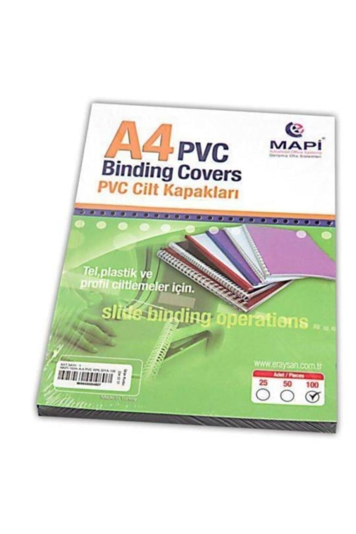Mapi Cilt Kapağı Plastik Opak A4 160 Mıc Şeffaf (100 Lü)