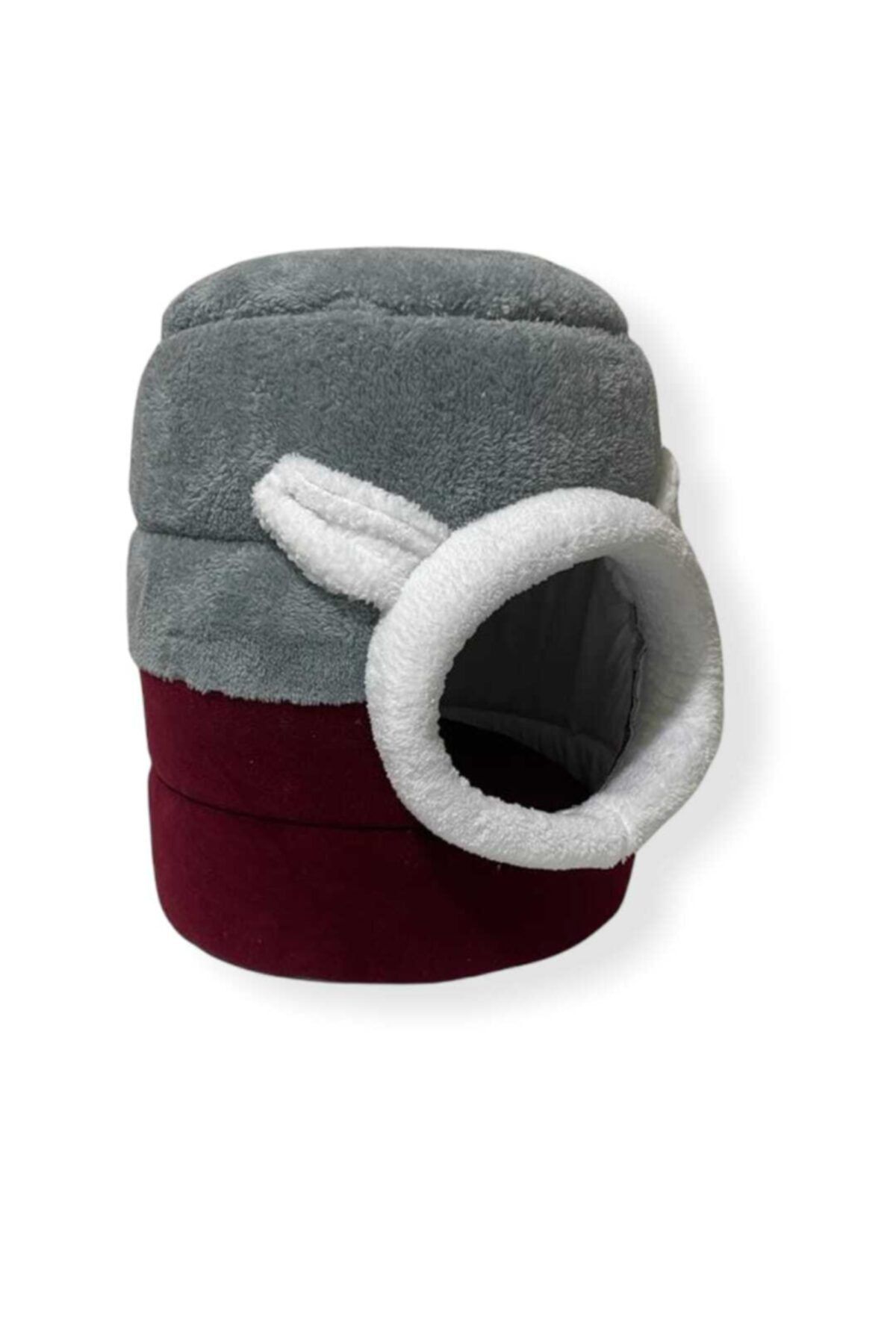 Nerotex Bordo Gri Kutu Kedi Yatağı Yuvası Yıkanabilir 40x40 Cm