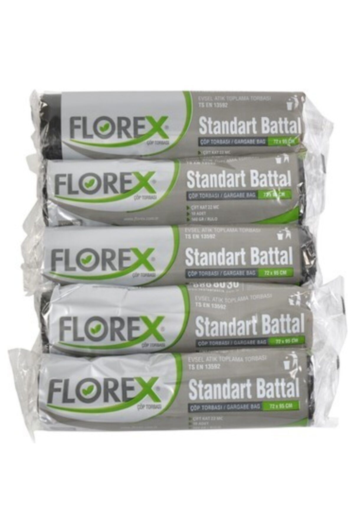 Florex Standart Battal Boy Çöp Torbası 72*95 Siyah 10'lu