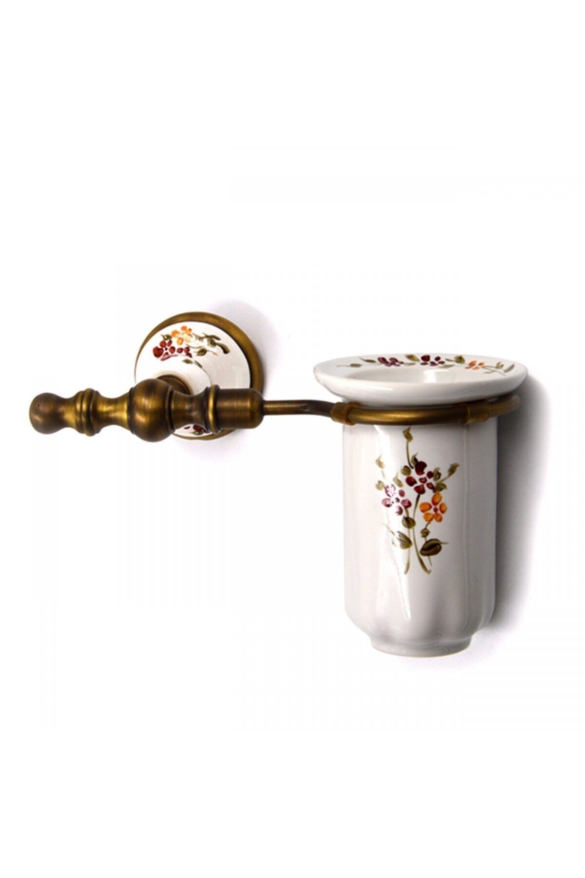 Selin Diş Fırçalık Beyaz Seramik Antik