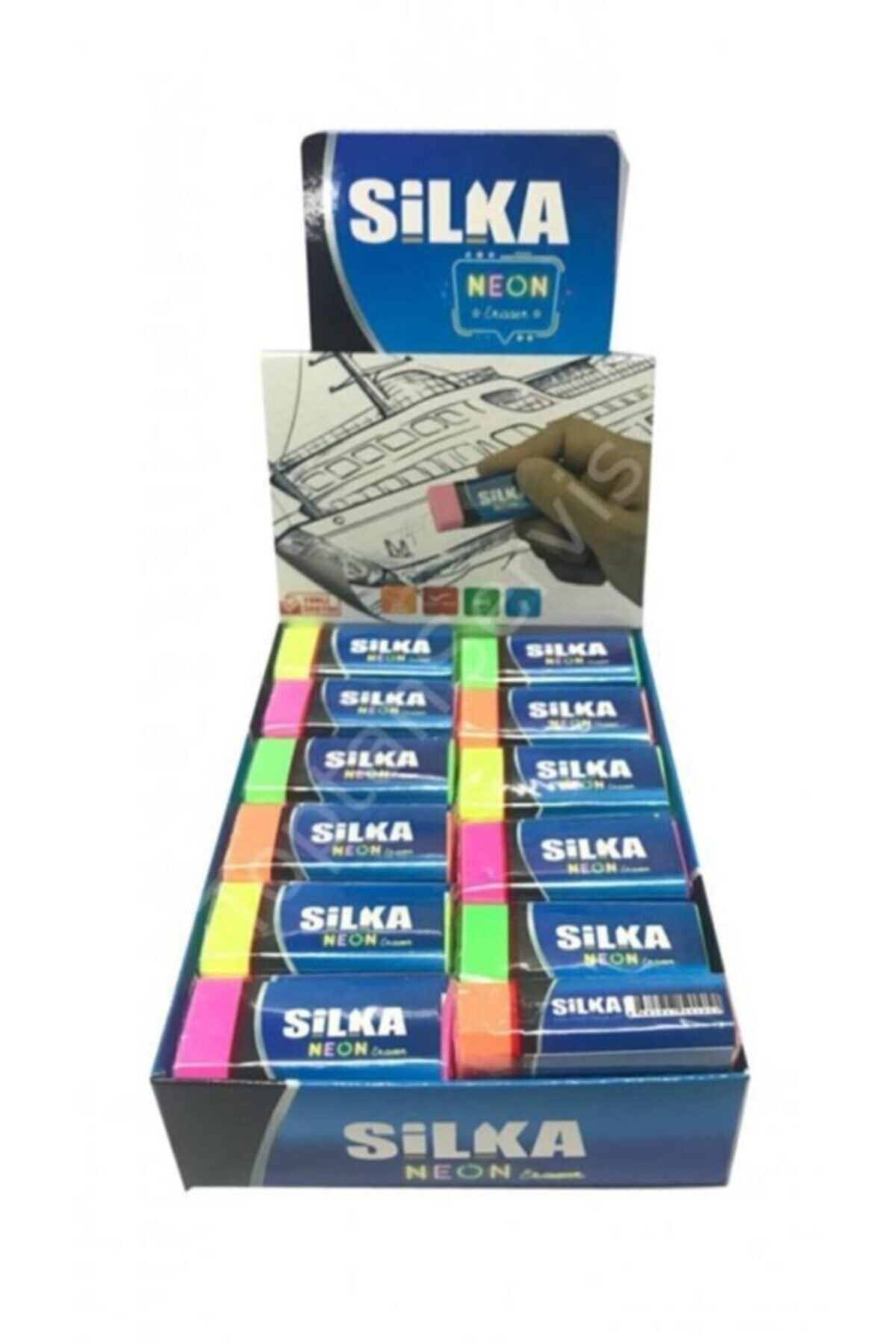ERY Silka Öğrenci Silgisi Neon( 24 Lü) Art.3