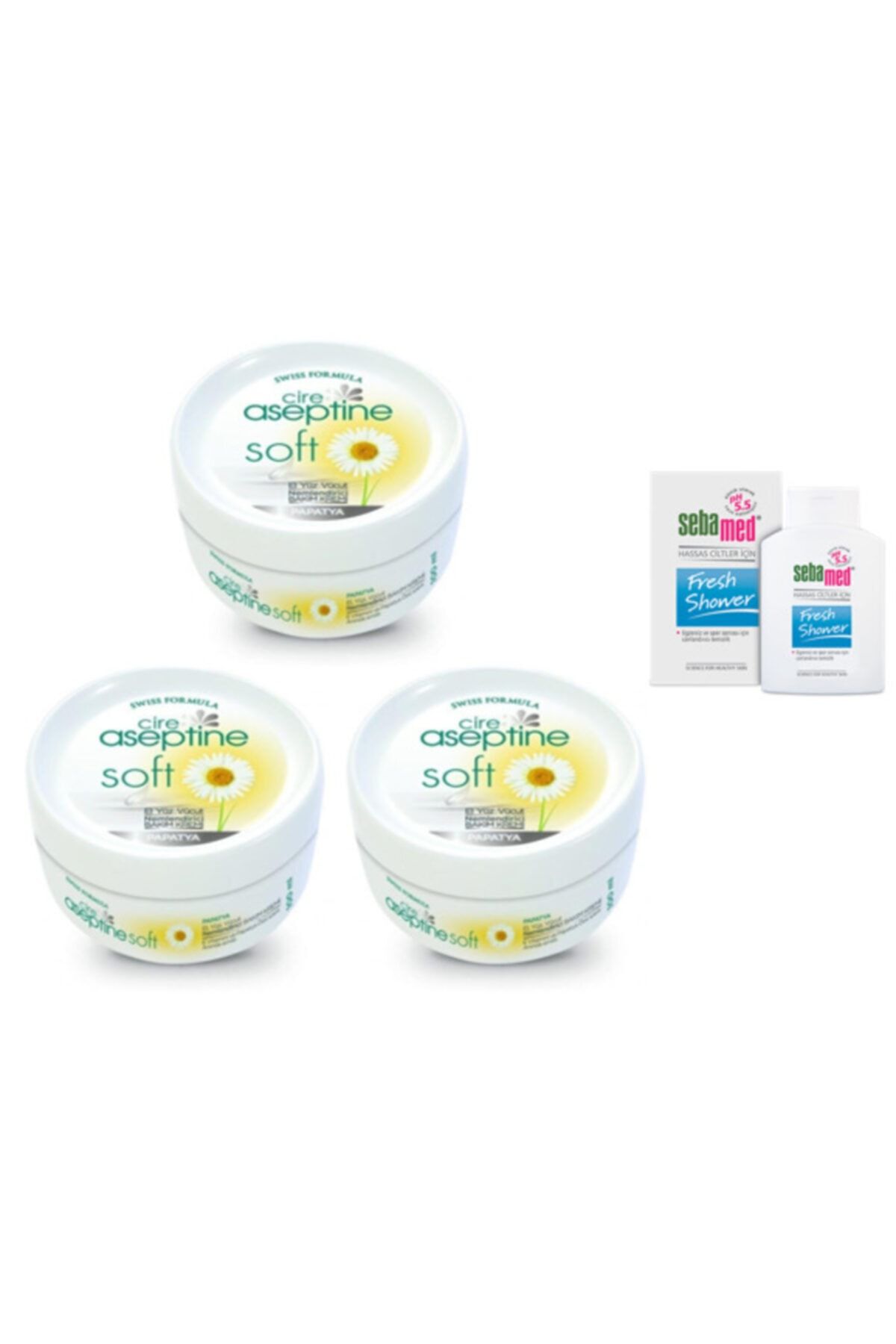 CIRE ASEPTINE Papatya Özlü El Kremi 100 Ml X 3 Adet + Sebamed Duş Jeli 20m Hediye