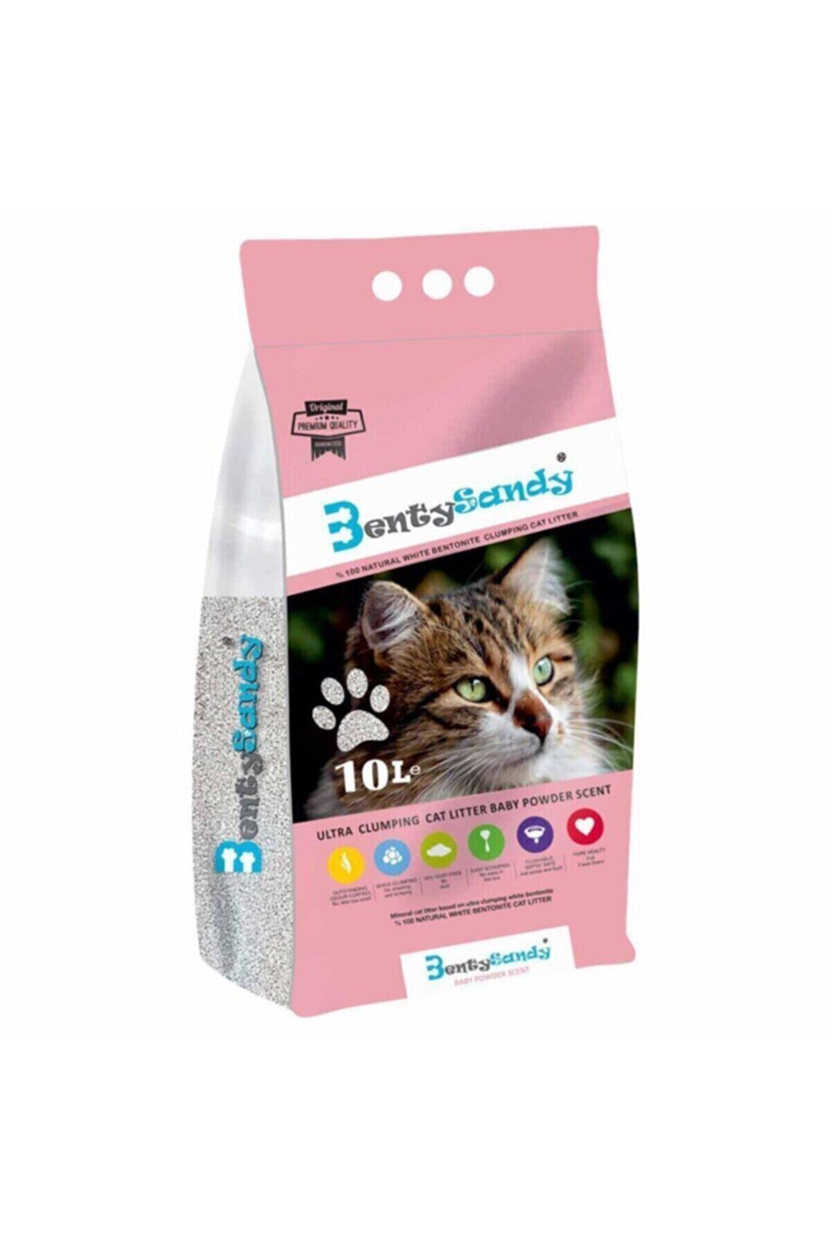 BentySandy Benty Sandy 10 Litre Kalın Taneli Kedi Kumu Bebek Pudrası Kokulu