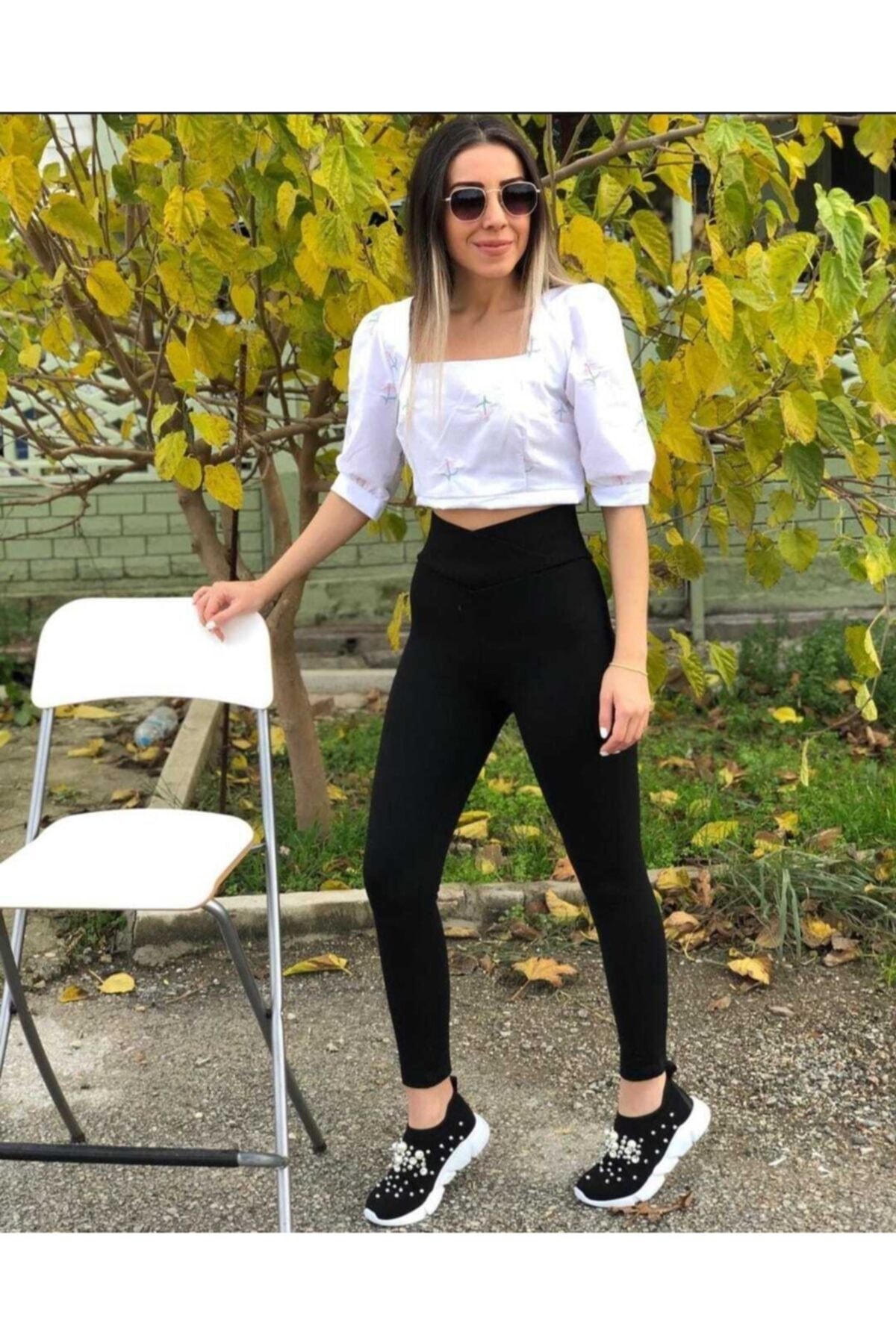 MaSoMi Siyah Çapraz Kemer Yüksek Bel Toparlayıcı Tayt