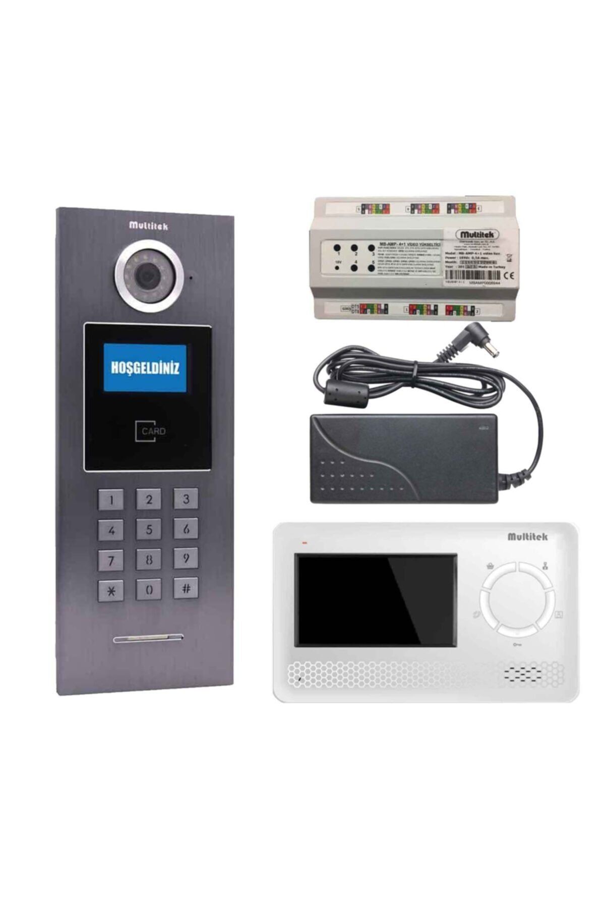 Multitek 18 Daire Mb-11 Görüntülü Diafon Beyaz