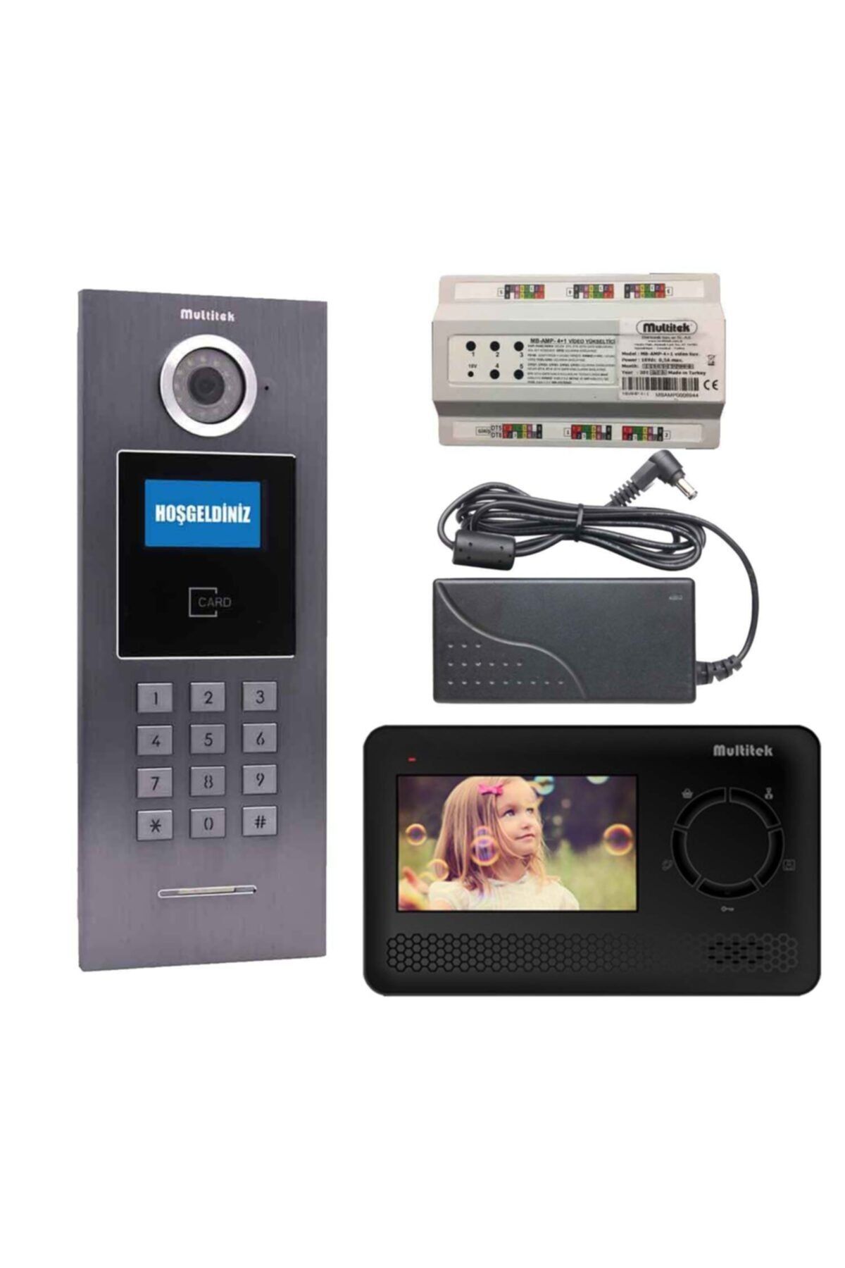 Multitek 22 Daire Mb-11 Görüntülü Diafon Siyah