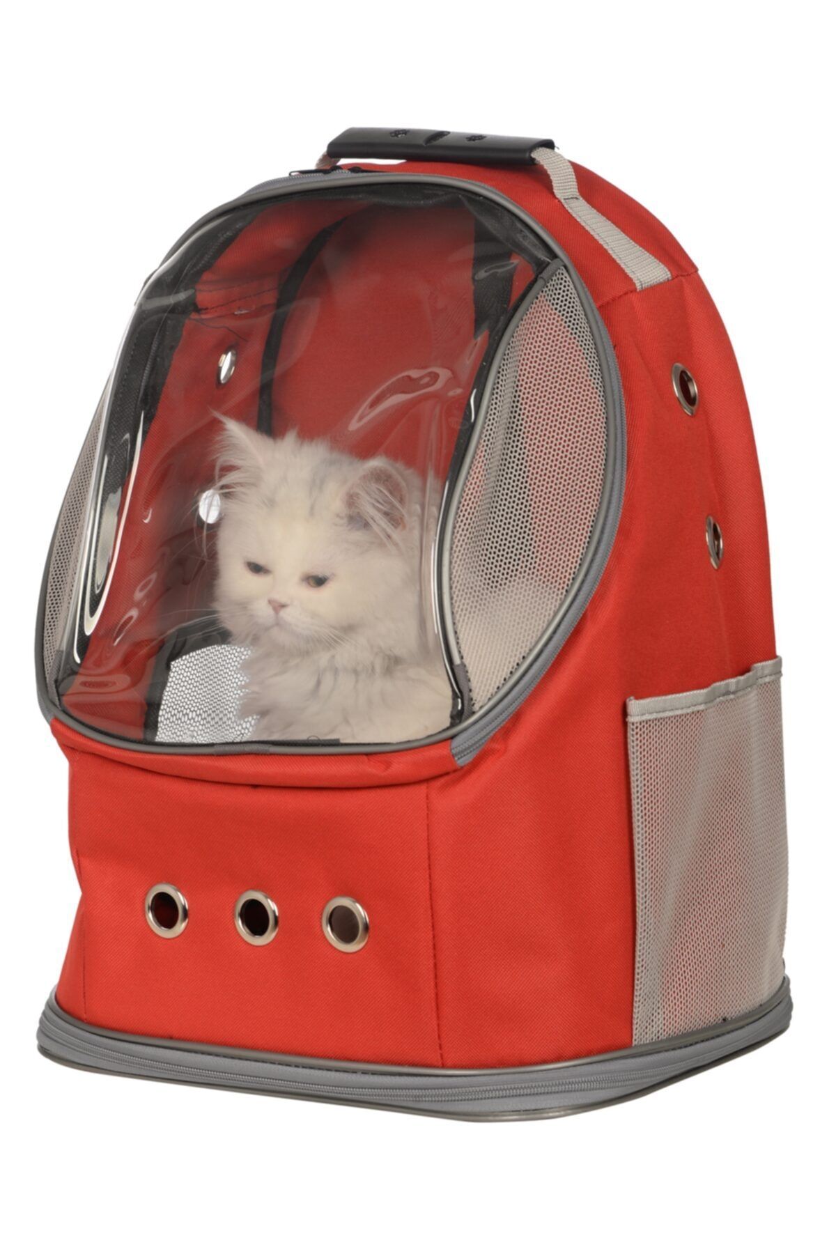 Tropheus çanta Kırmızı Ufo Kedi Ve Köpek Seyahat Çantası Ön Şeffaf Astronot