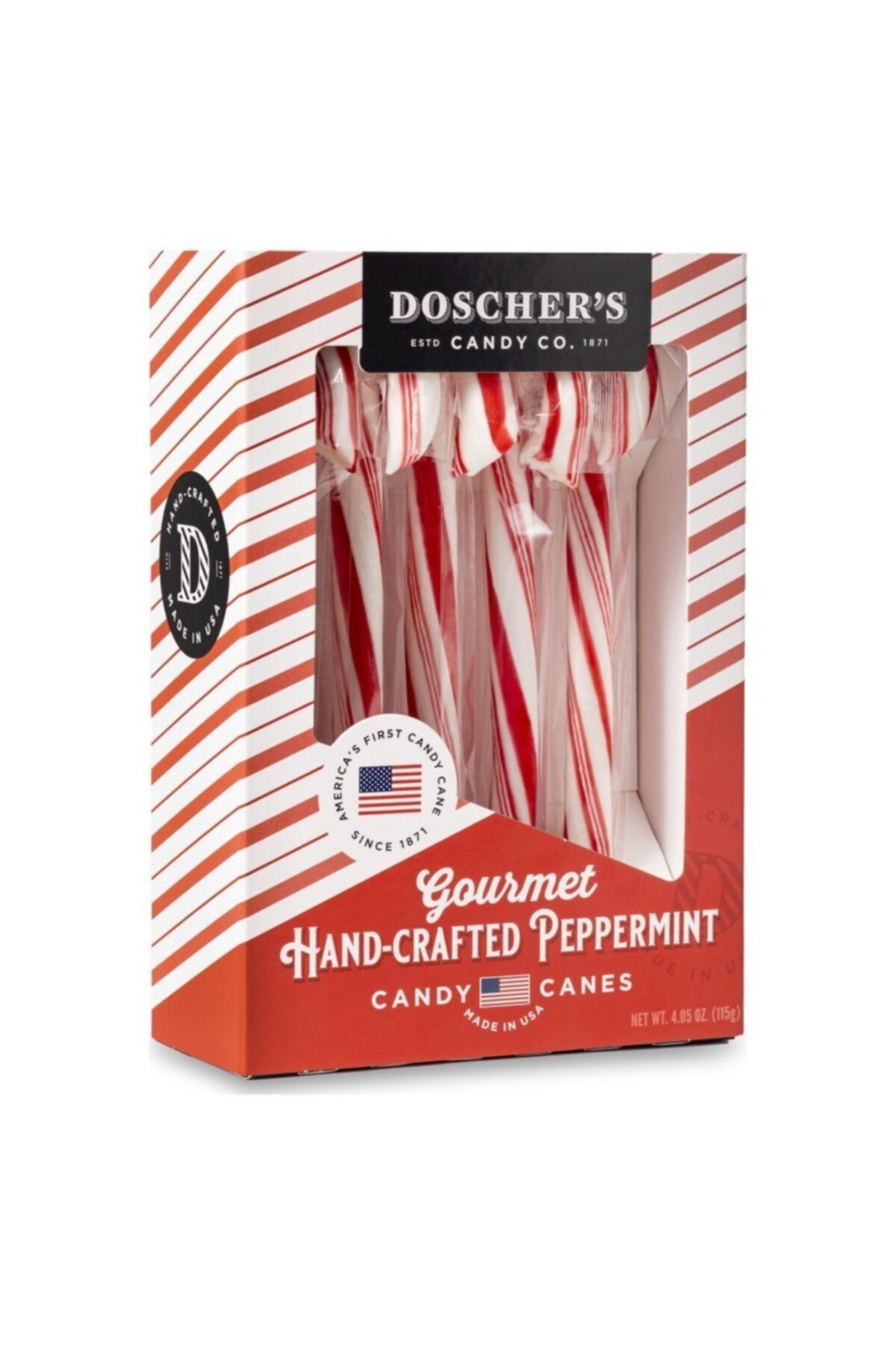 Candy Doscher's Gourmet Peppermint Canes Baston Şeker 5 Adet 115 Gr.