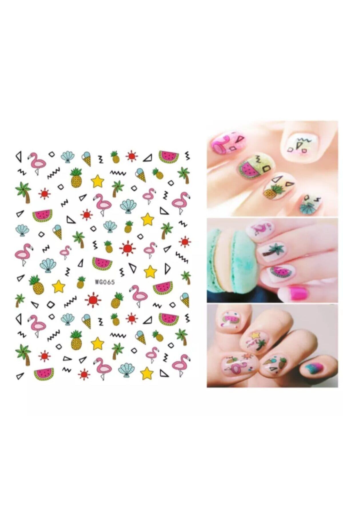 Angel Accessories Flamingo Desenli Tırnak Sticker