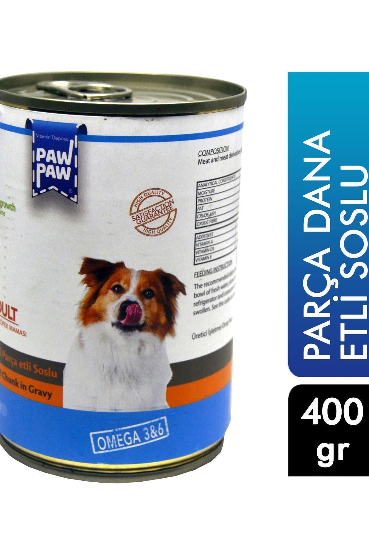 PawPaw Yetişkin Köpek Maması 400 Gr Parça Dana Etli Soslu 8681692801087