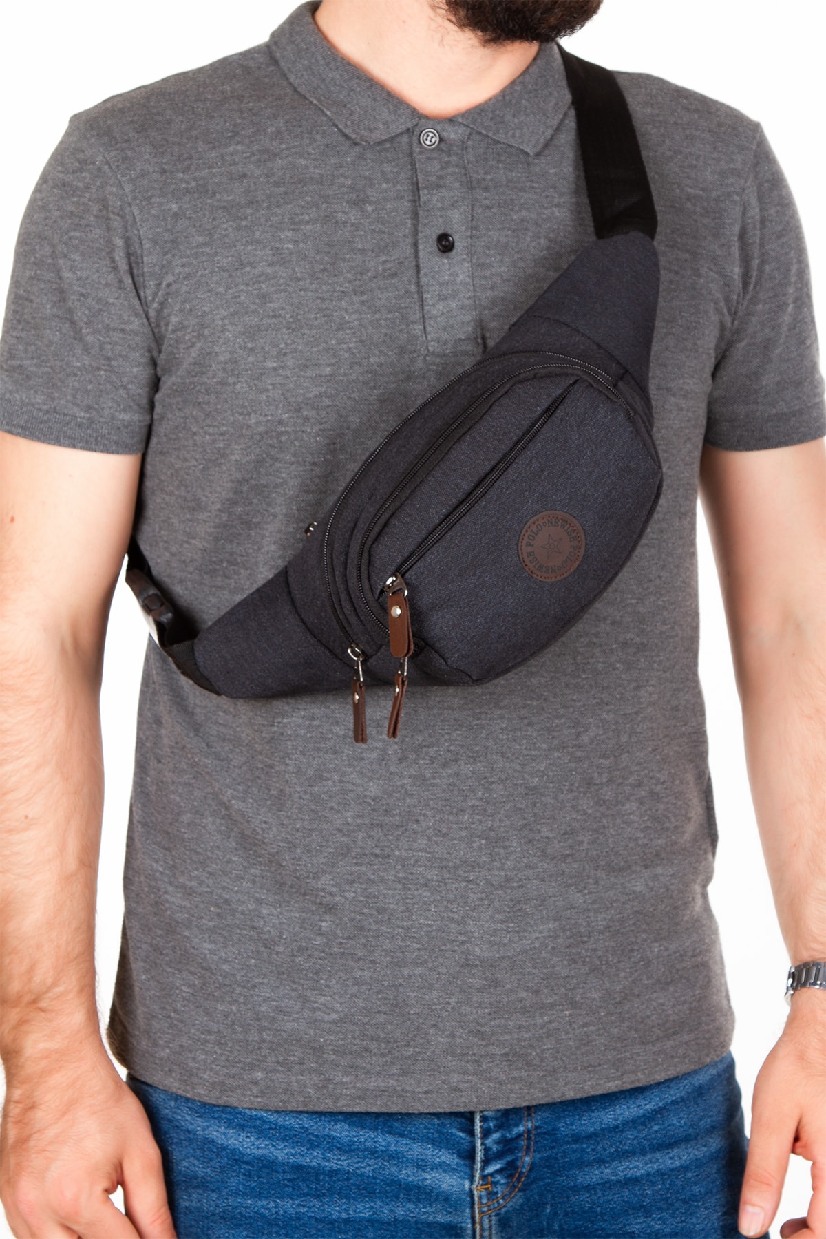 Newish Polo Kanvas Bel Çantası