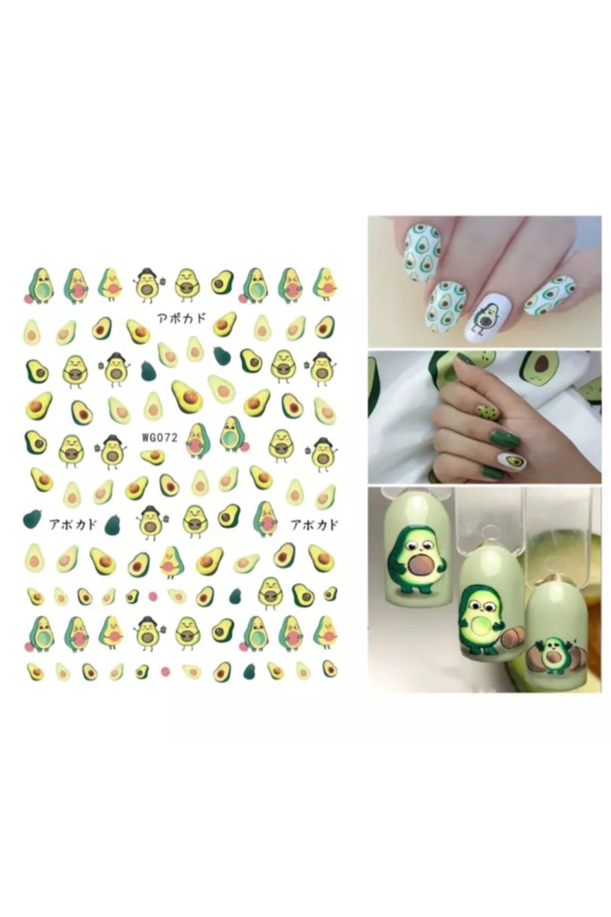 Angel Accessories Avokado Desenli Tırnak Sticker