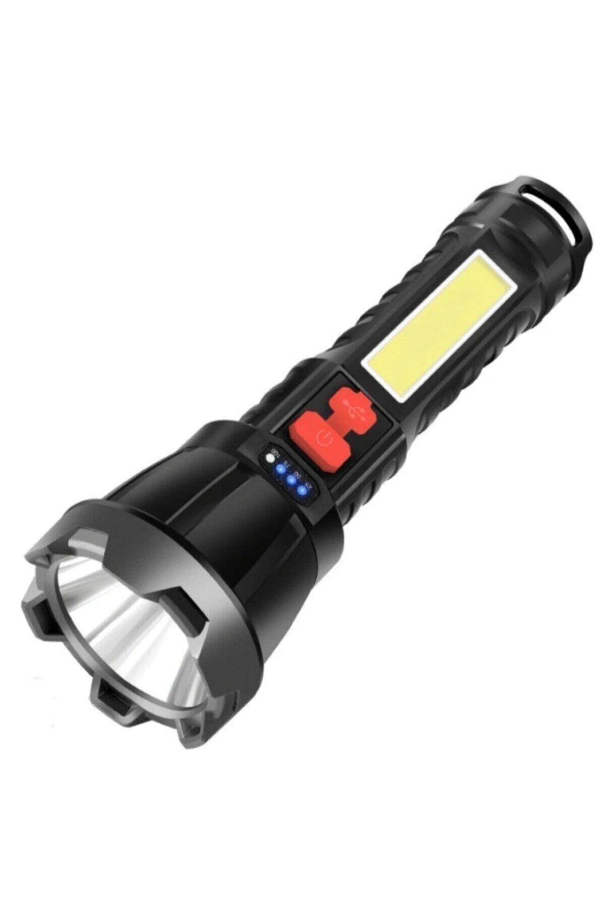 Polizei P-1000 Uzun Menzilli Süper Parlak El Feneri Usb Şarj Edilebilir Cob Led Flaş Güçlü Su Geçirm