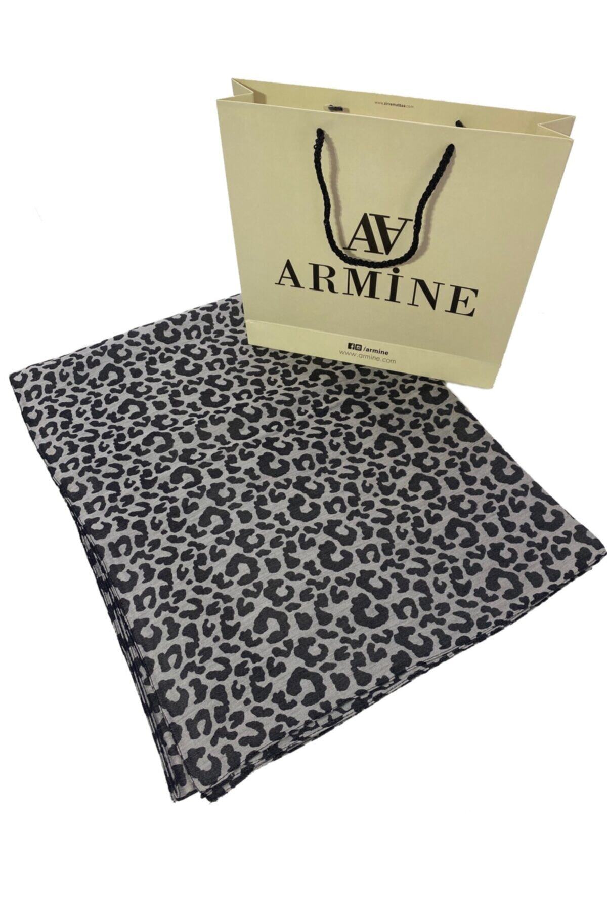 Armine -pure Lina Modal Ipek Şal-75x195cm-siyah-gri