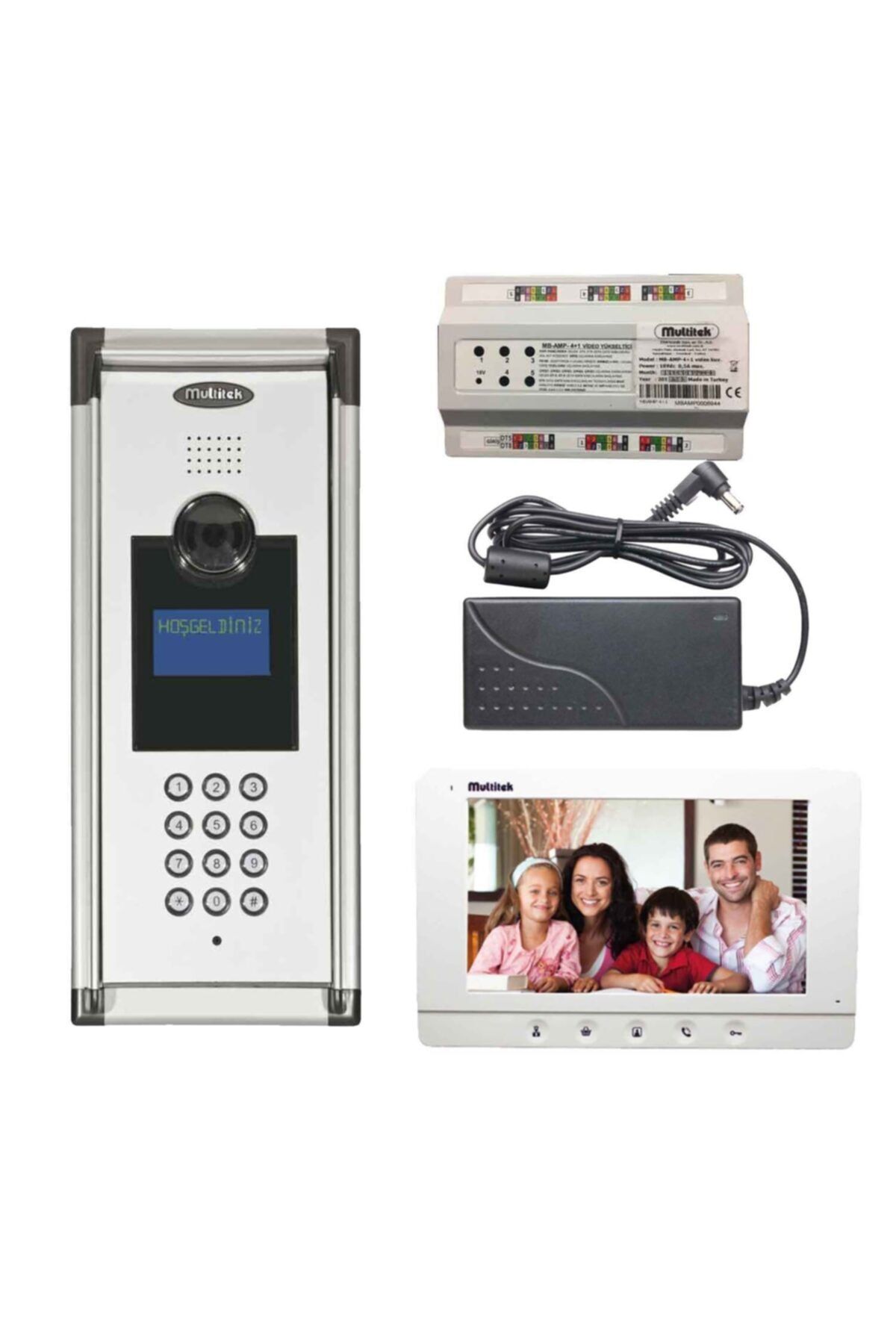 Multitek 24 Daire 7 Inç Görüntülü Diafon (mb-10/mb-73)beyaz