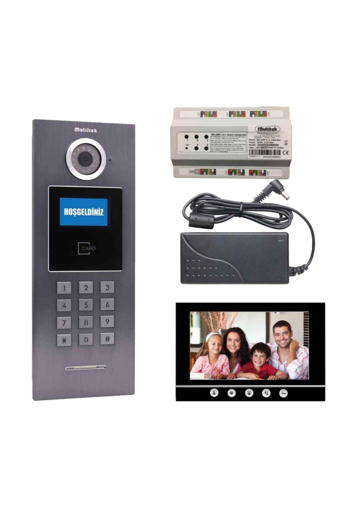 Multitek 17 Daire 7 Inç Görüntülü Diafon (mb-11/mb-73)siyah