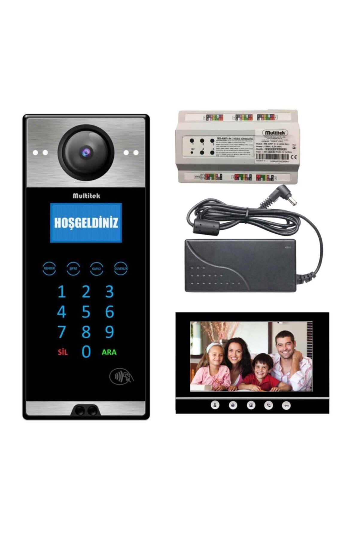 Multitek 10 Daire 7 Inç Görüntülü Diafon (mb-12/mb-73)siyah