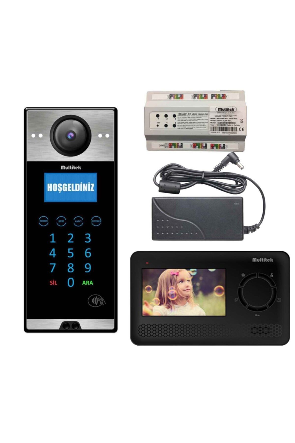 Multitek 19 Daire Mb-12 Görüntülü Diafon Siyah