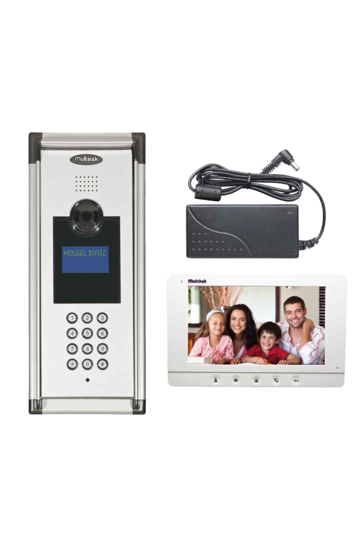 Multitek 5 Daire 7 Inç Görüntülü Diafon (mb-10/mb-73)beyaz